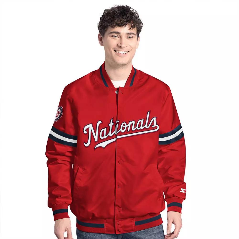 Men's Starter Red Washington Nationals Scout Full-Snap Varsity Jacket,  Product Image
