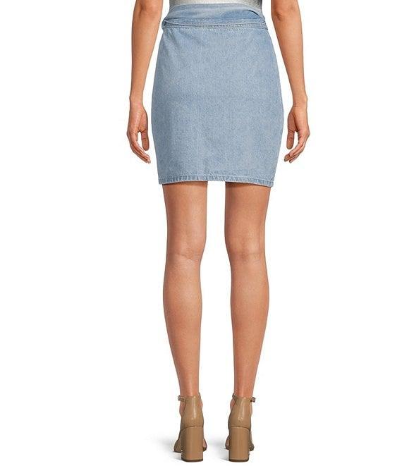 Never Fully Dressed Jaspre Denim Wrap Mini Skirt Product Image