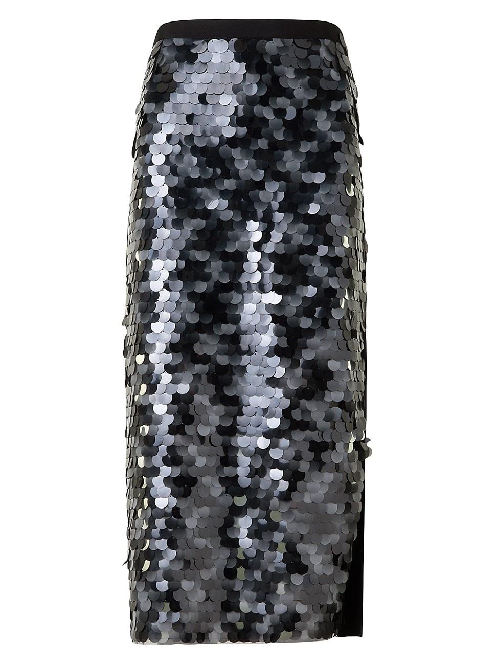 Womens Dot Sequined Midi-Skirt Product Image