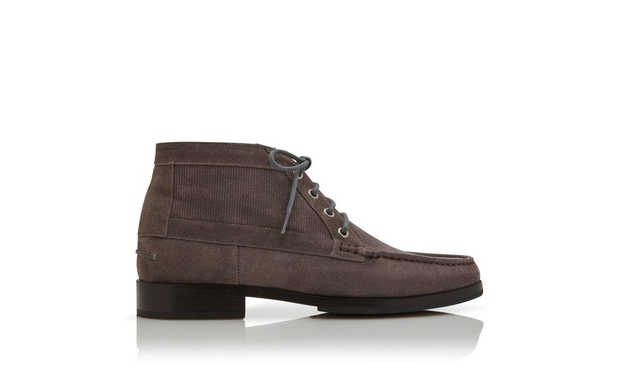 RHINEBECK Grey Calf Suede Ankle Boots Product Image