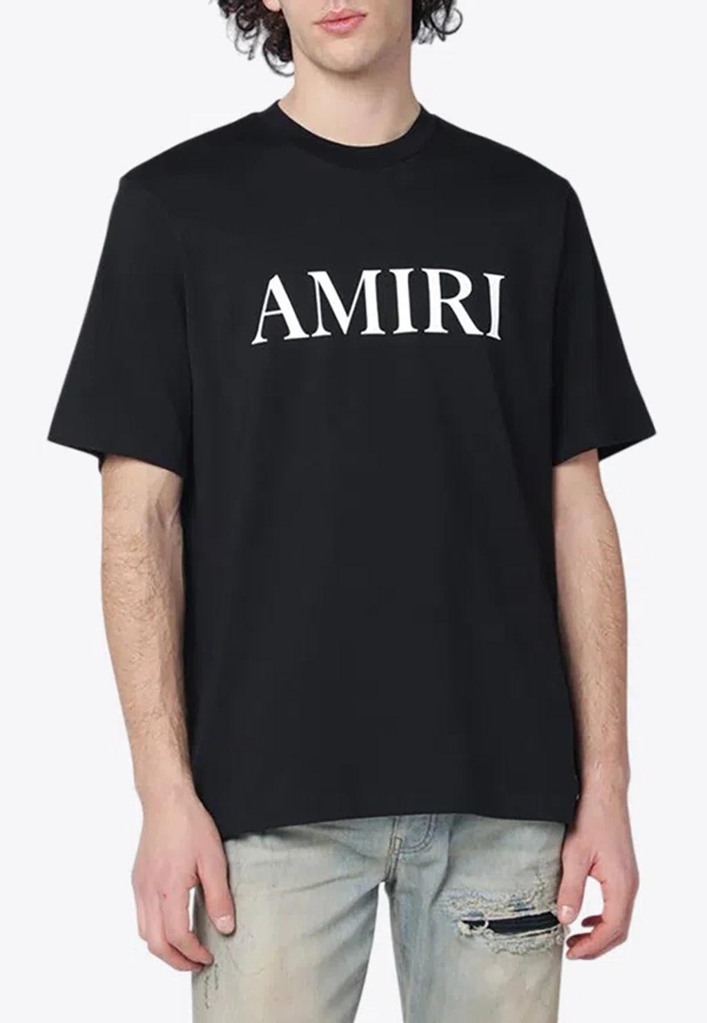 AMIRI Cotton T-shirt With Logo Print In Black Product Image