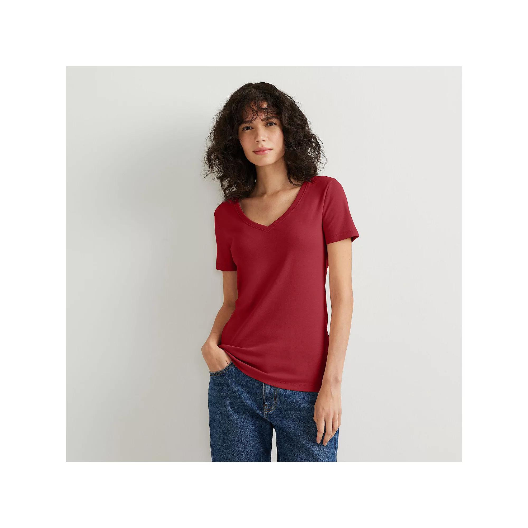 Women's Eddie Bauer Favorite Short-Sleeve V-Neck Tee,  Product Image