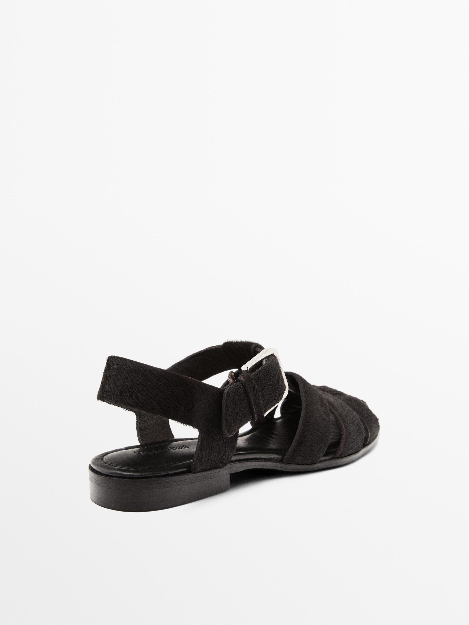 Cage sandals with faux fur Product Image