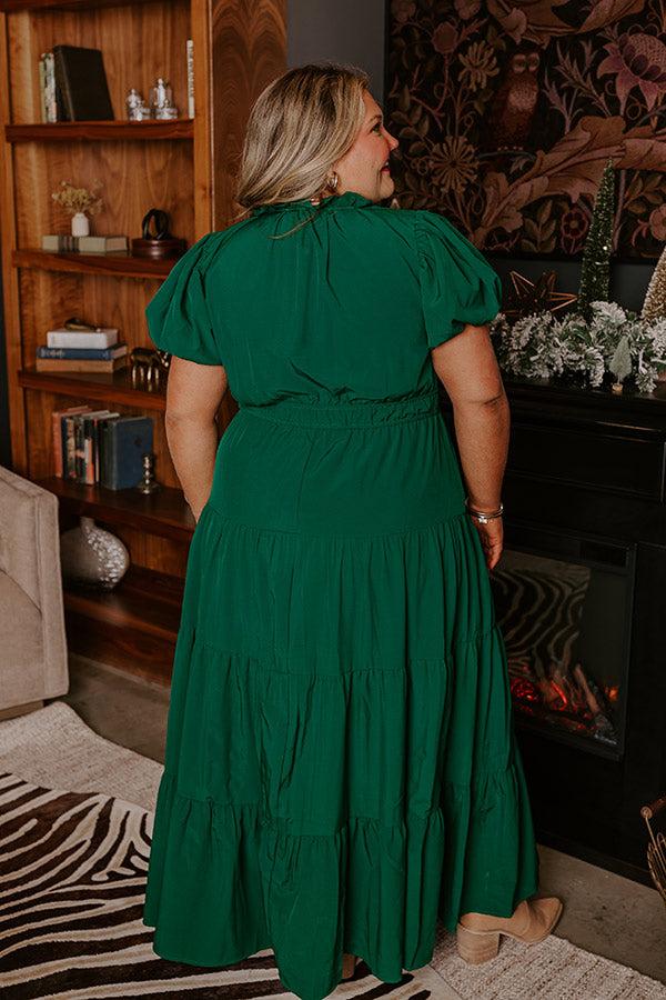 Simply Sweet Maxi Dress in Hunter Green Curves Product Image