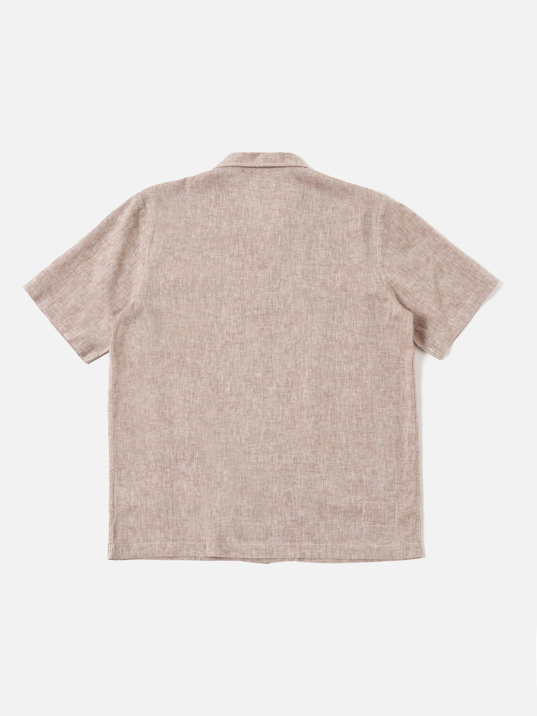 Brown Slub Linen Mix Road Shirt Product Image