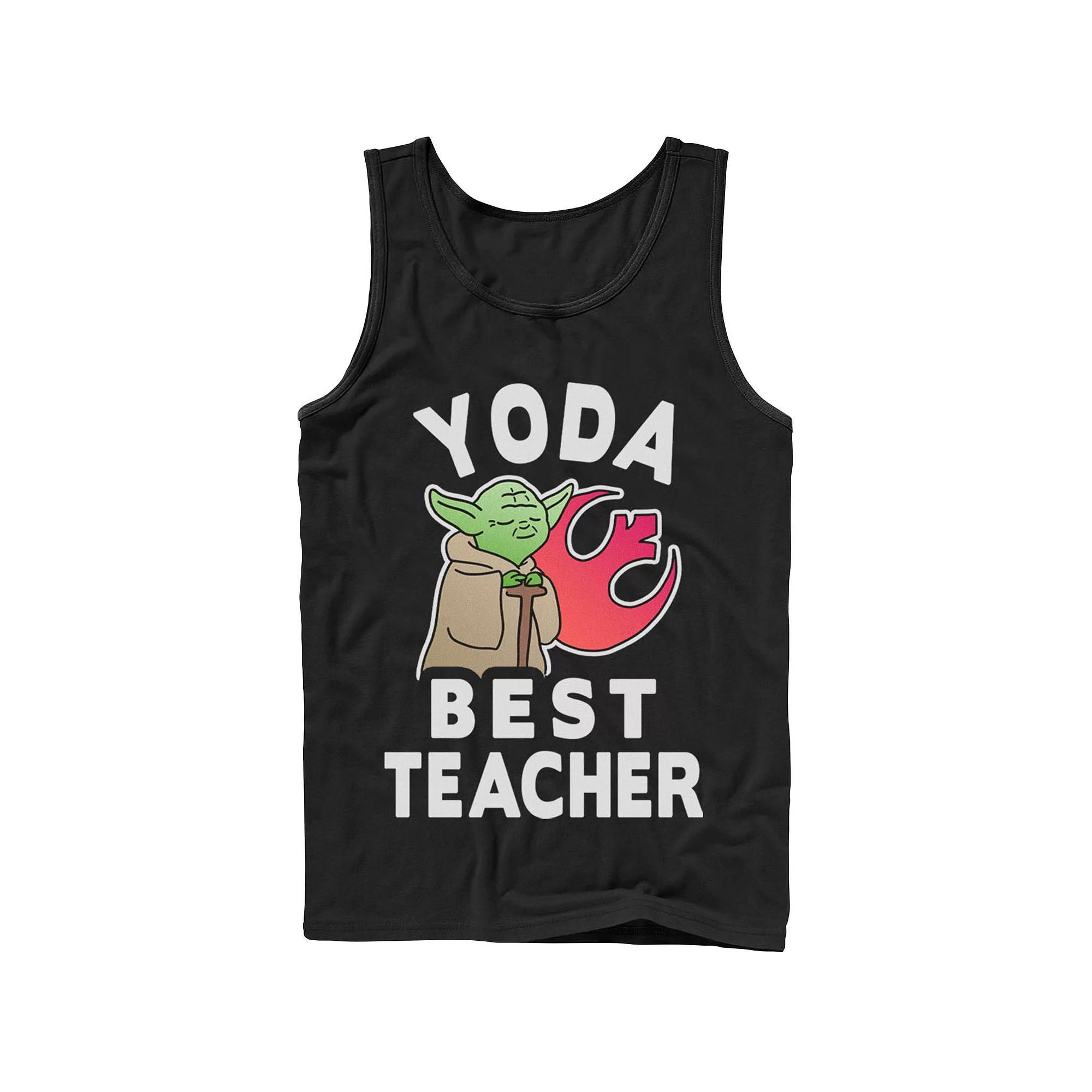Men's Star Wars Yoda Best Teacher Rebel Logo Tank Top,  Product Image