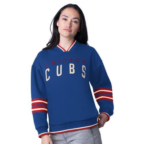 Women's Starter Royal Chicago Cubs Wild Card Oversized Pullover Sweatshirt, Size: 2XL, Blue Product Image