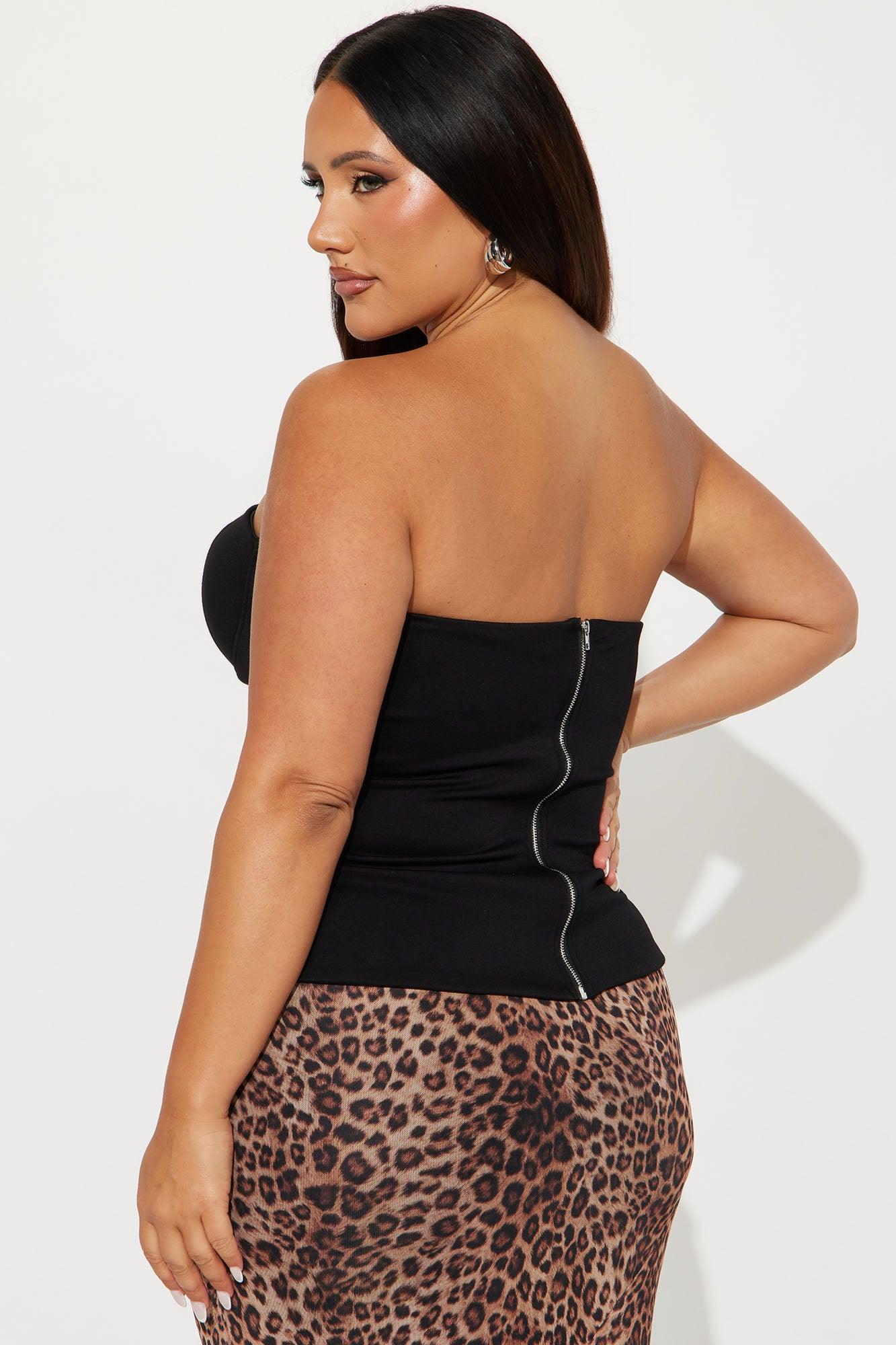 Dolly Strapless Corset Top - Black Female Product Image