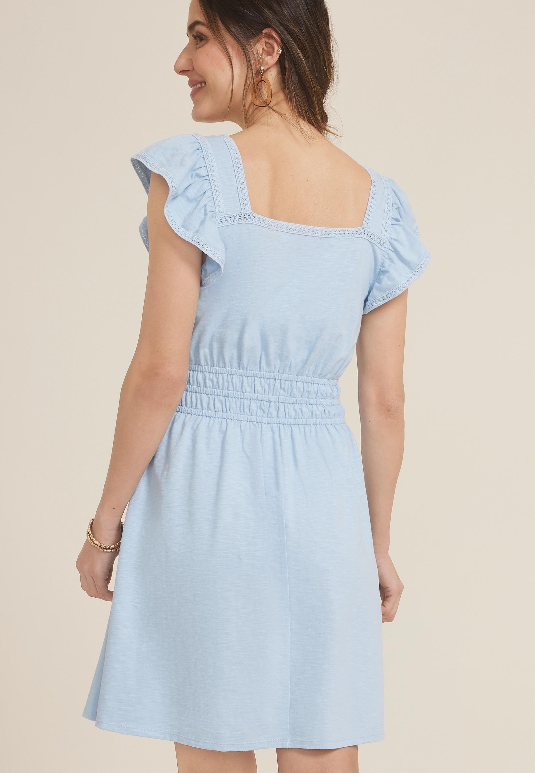 Maurices Womens 24/7 Bare Flutter Sleeve Skater Dress Product Image