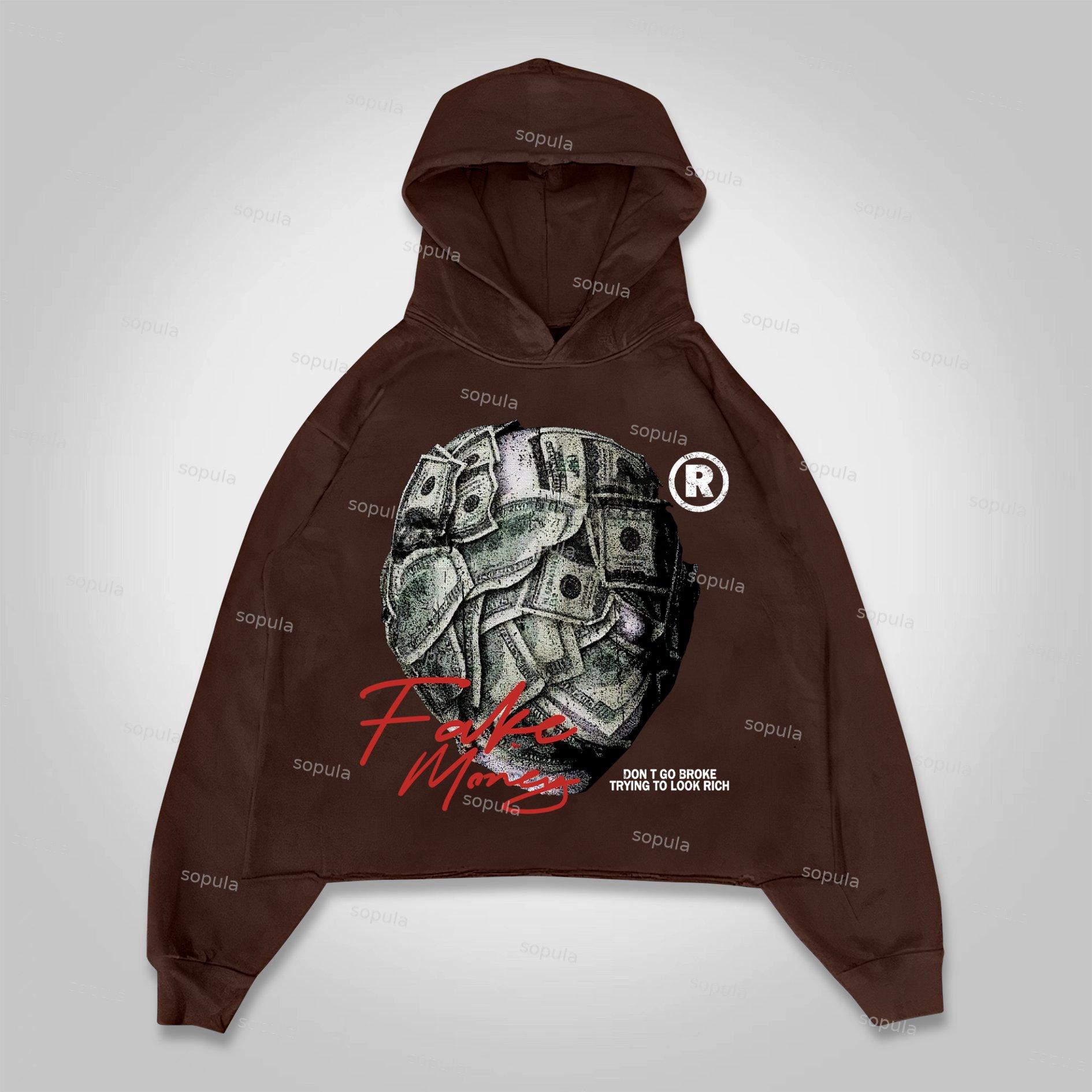Sopula Don't Go Broke Trying To Look Rich Graphics Pocket Hoodie Product Image