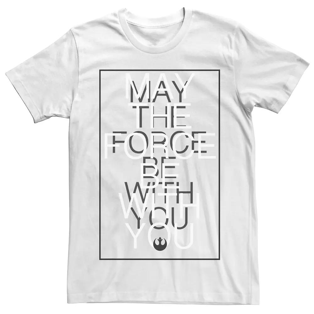 Men's Star Wars May The Force Be With You Over Lap Text Tee, Size: XXL, White Product Image