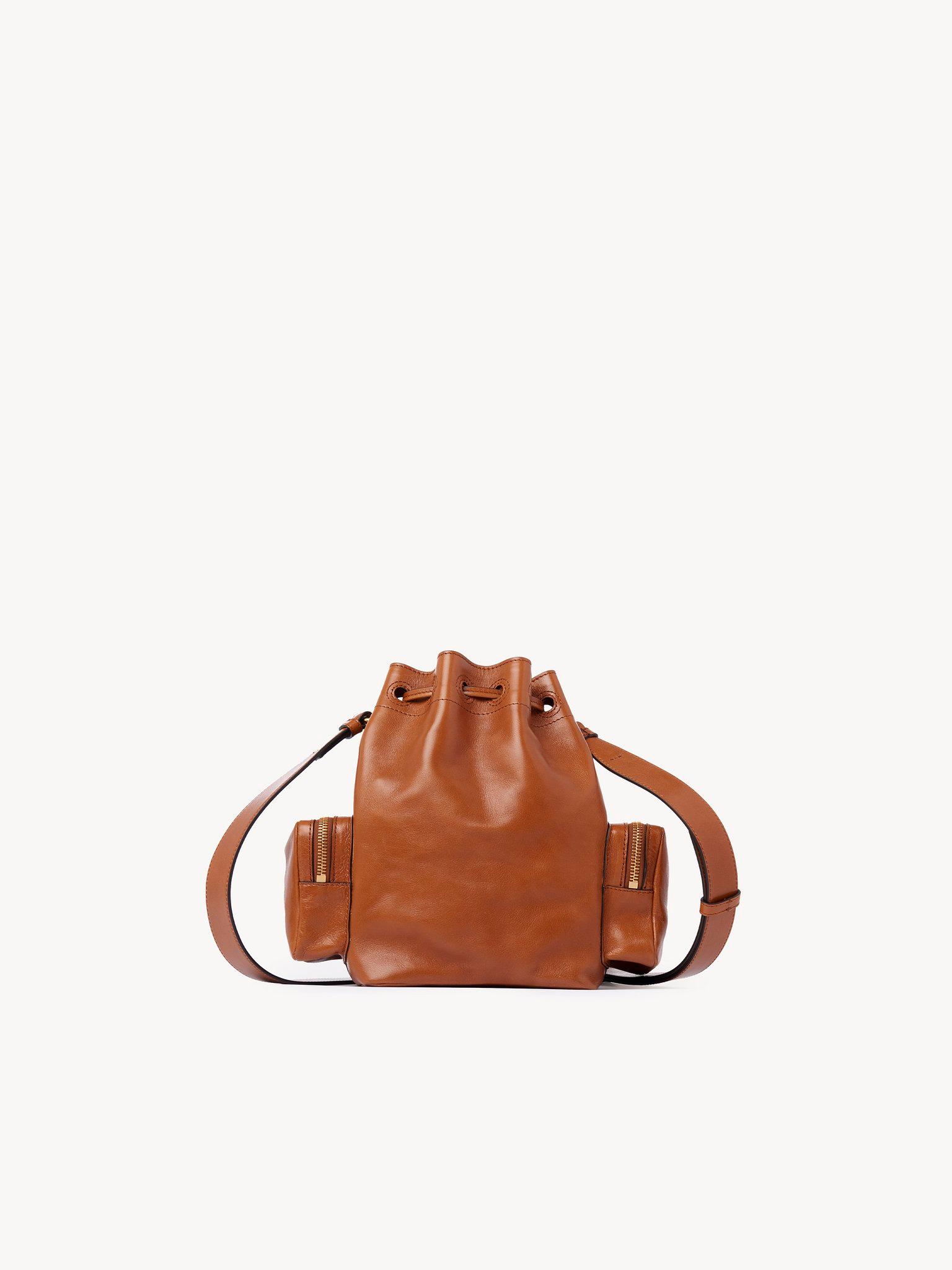 Camera Bucket bag in shiny leather Product Image