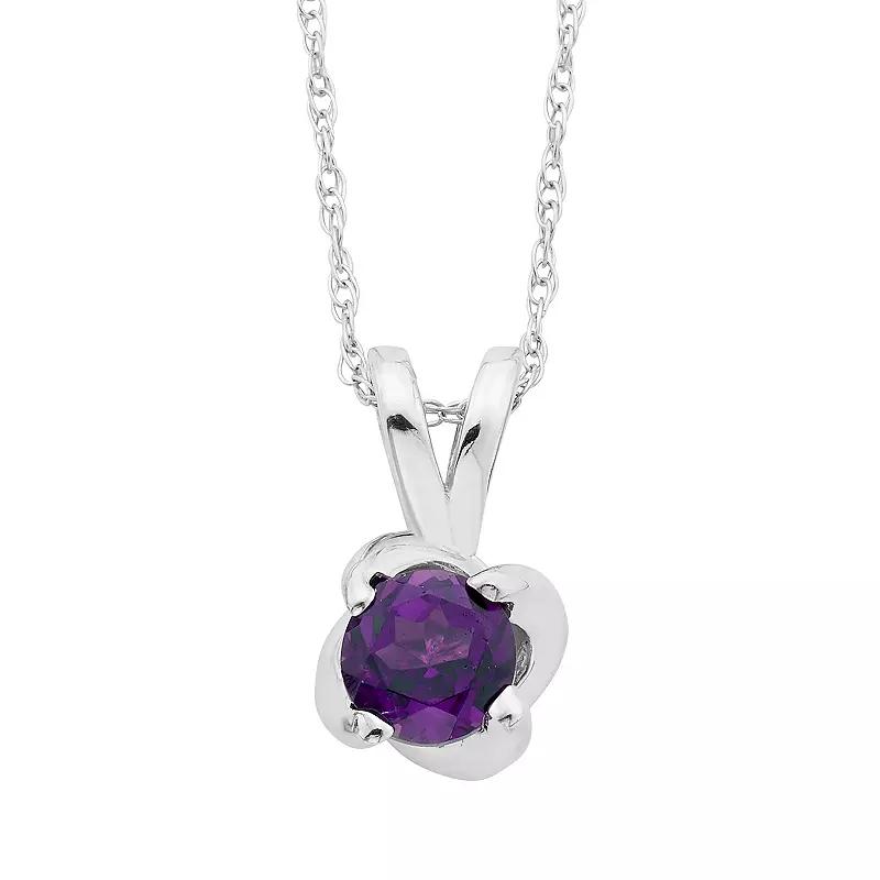 Boston Bay Diamonds Sterling Silver Birthstone Swirl Pendant Necklace, Women's, Size: 18", Purple Product Image