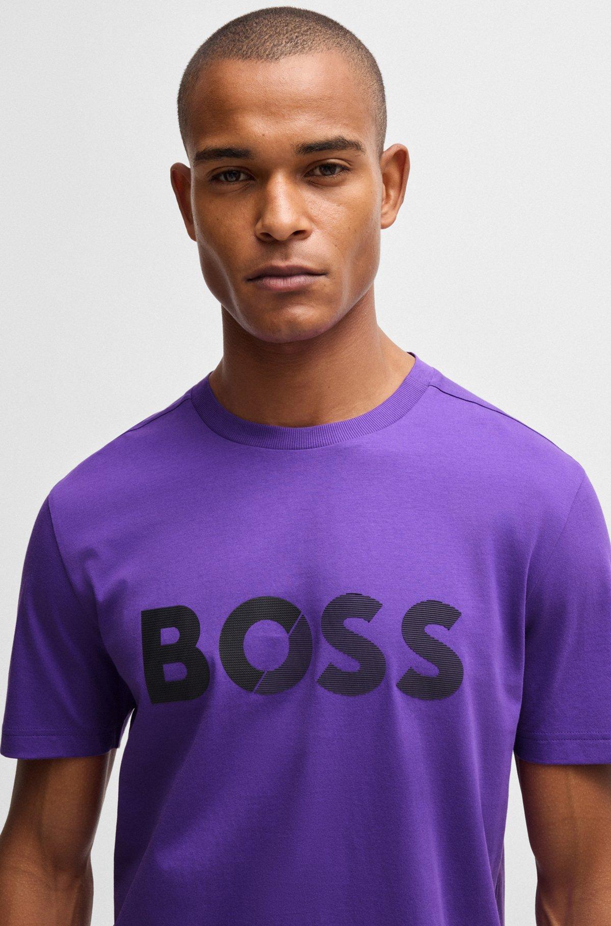 Cotton-jersey T-shirt with large logo Product Image