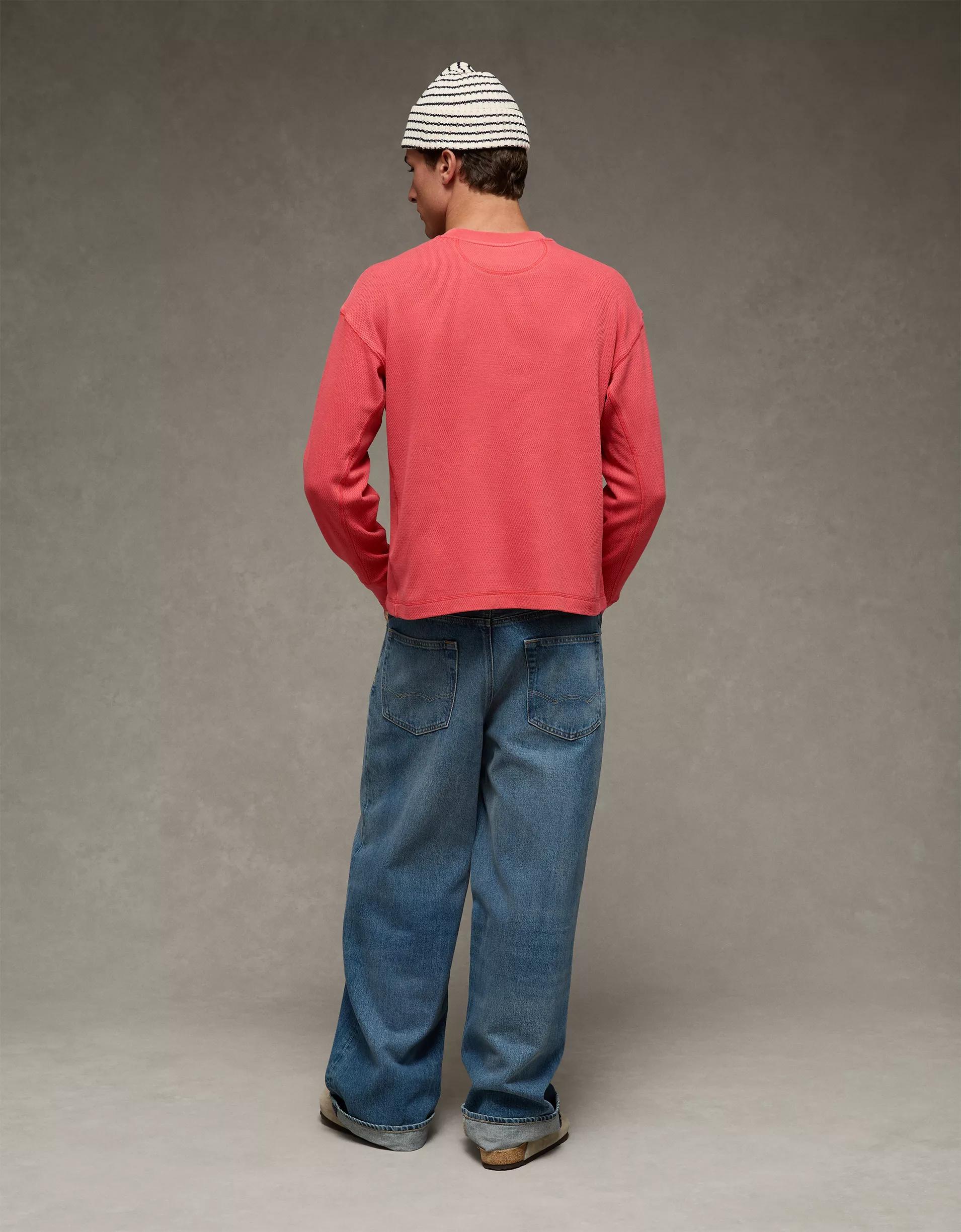 AE Boxy Washed Thermal Shirt Product Image