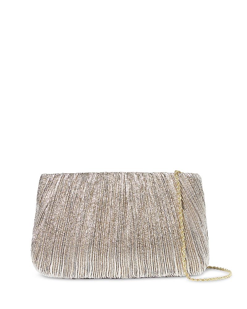 Womens Brit Metallic Pleated Clutch-On-Chain Product Image