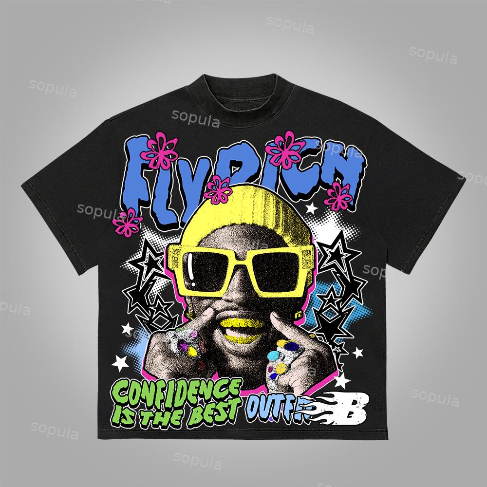 Sopula Rich At Your Fingertips Graphic Cotton T-Shirt Product Image