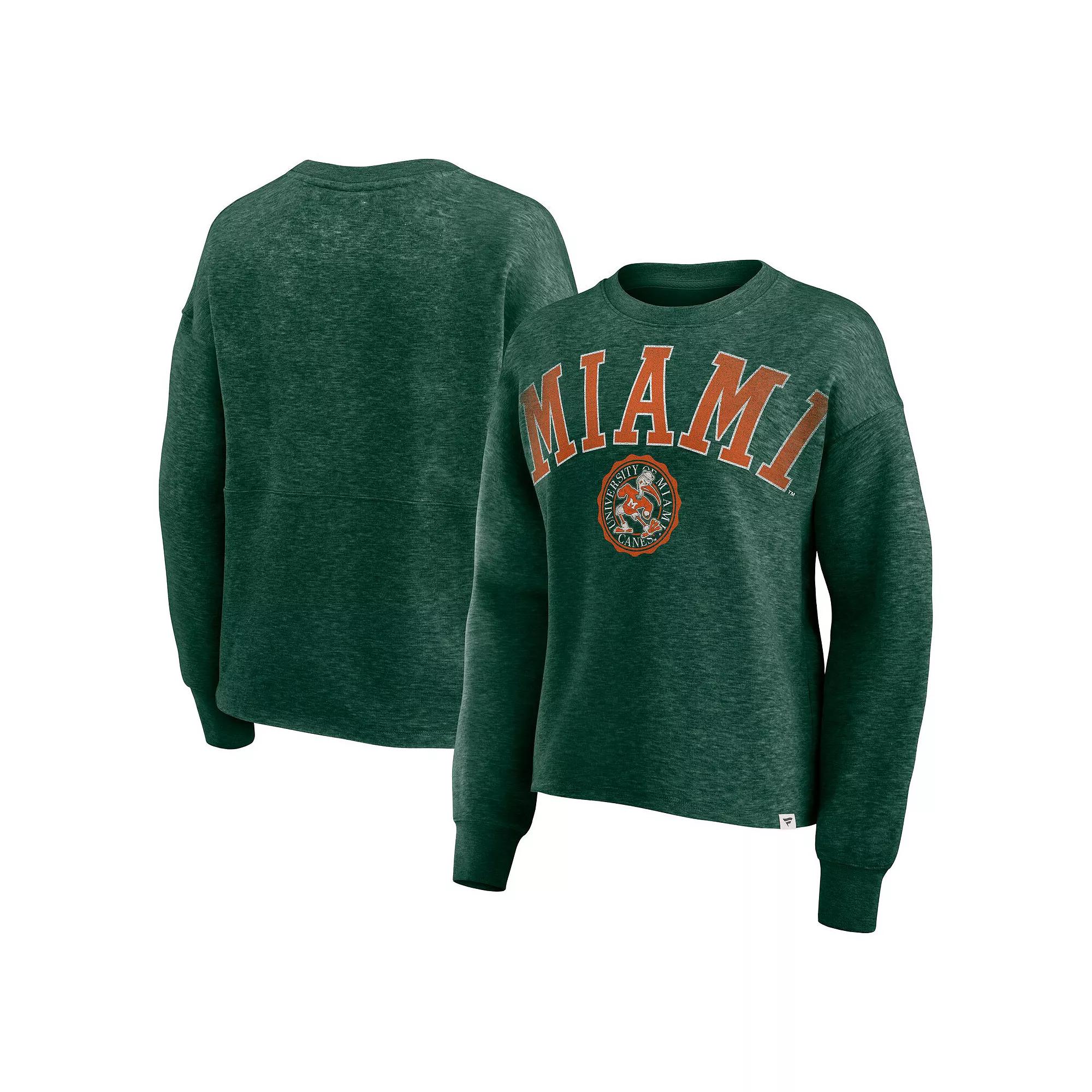 Women's Fanatics Heather Green Miami Hurricanes Heritage Over Product Image