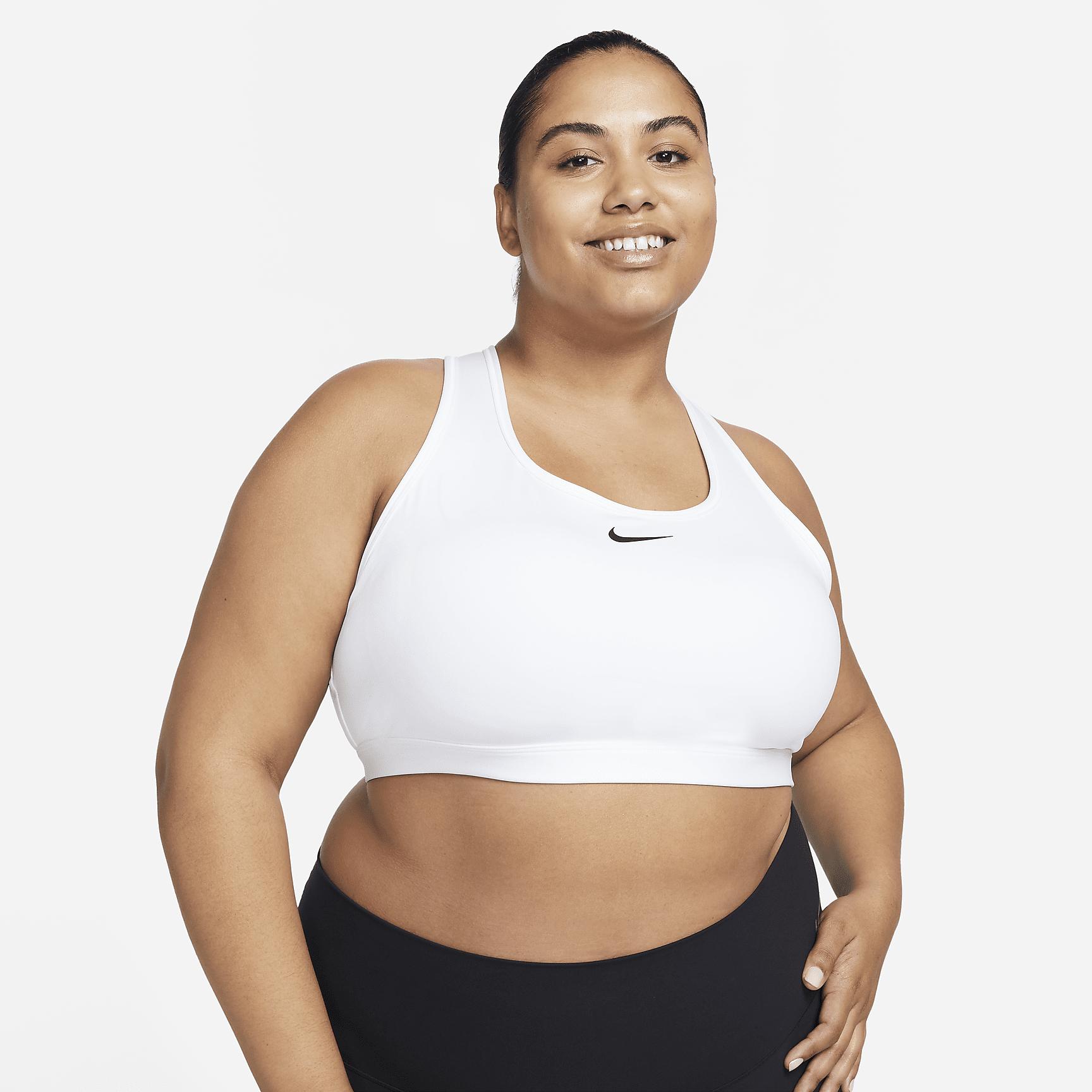 Nike Womens Swoosh Medium Support Padded Sports Bra (Plus Size) | DX6823-100 Product Image