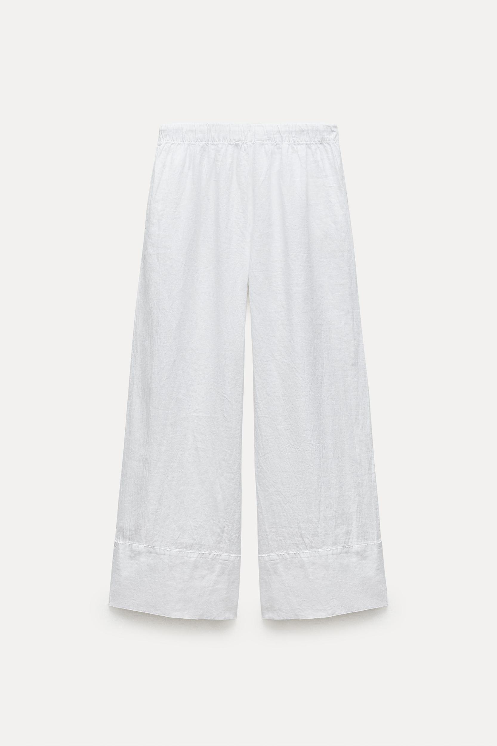 100% LINEN PALAZZO PANTS ZW COLLECTION Product Image