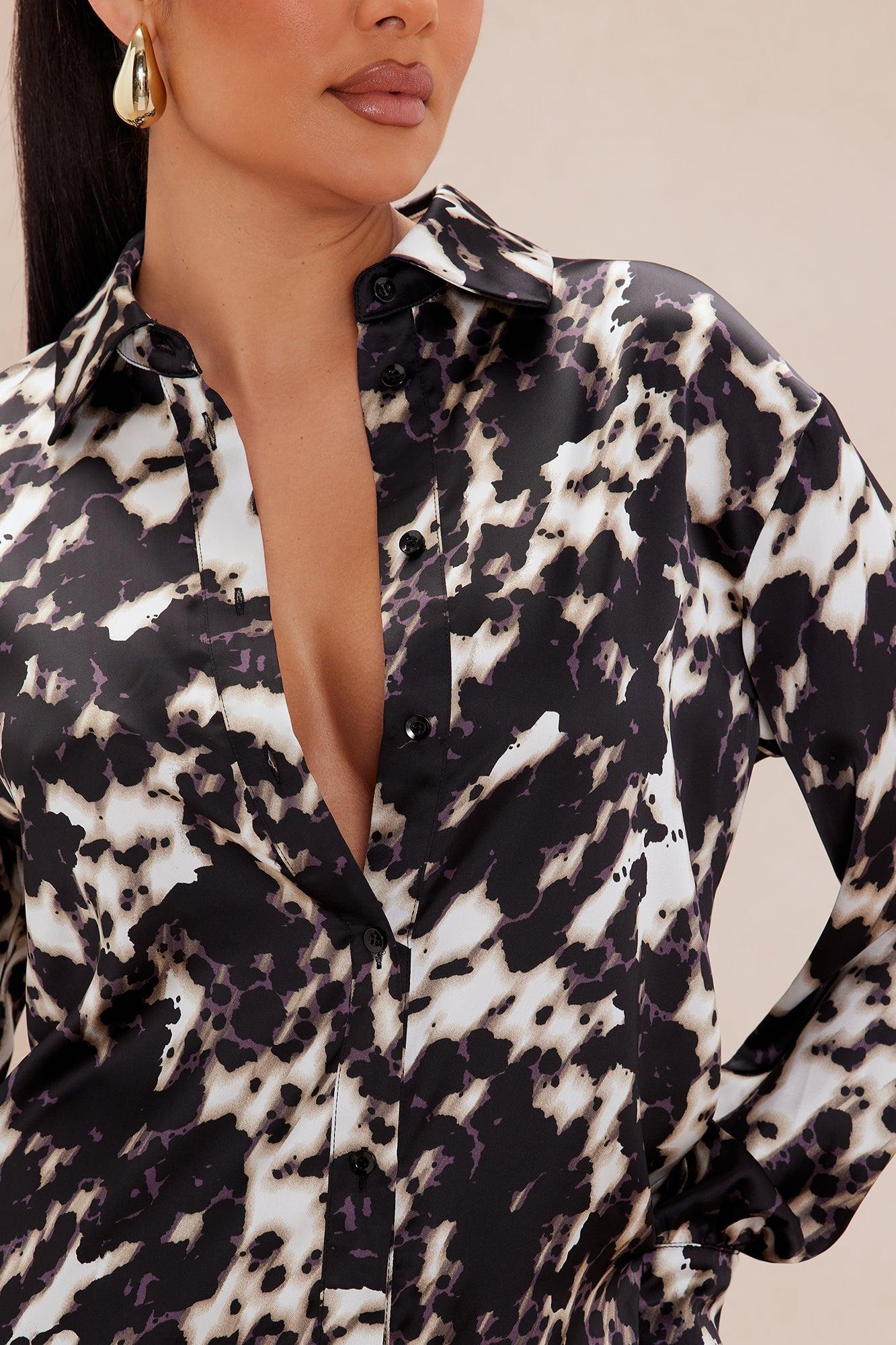 Reagan Satin Pant Set - Black/combo Product Image