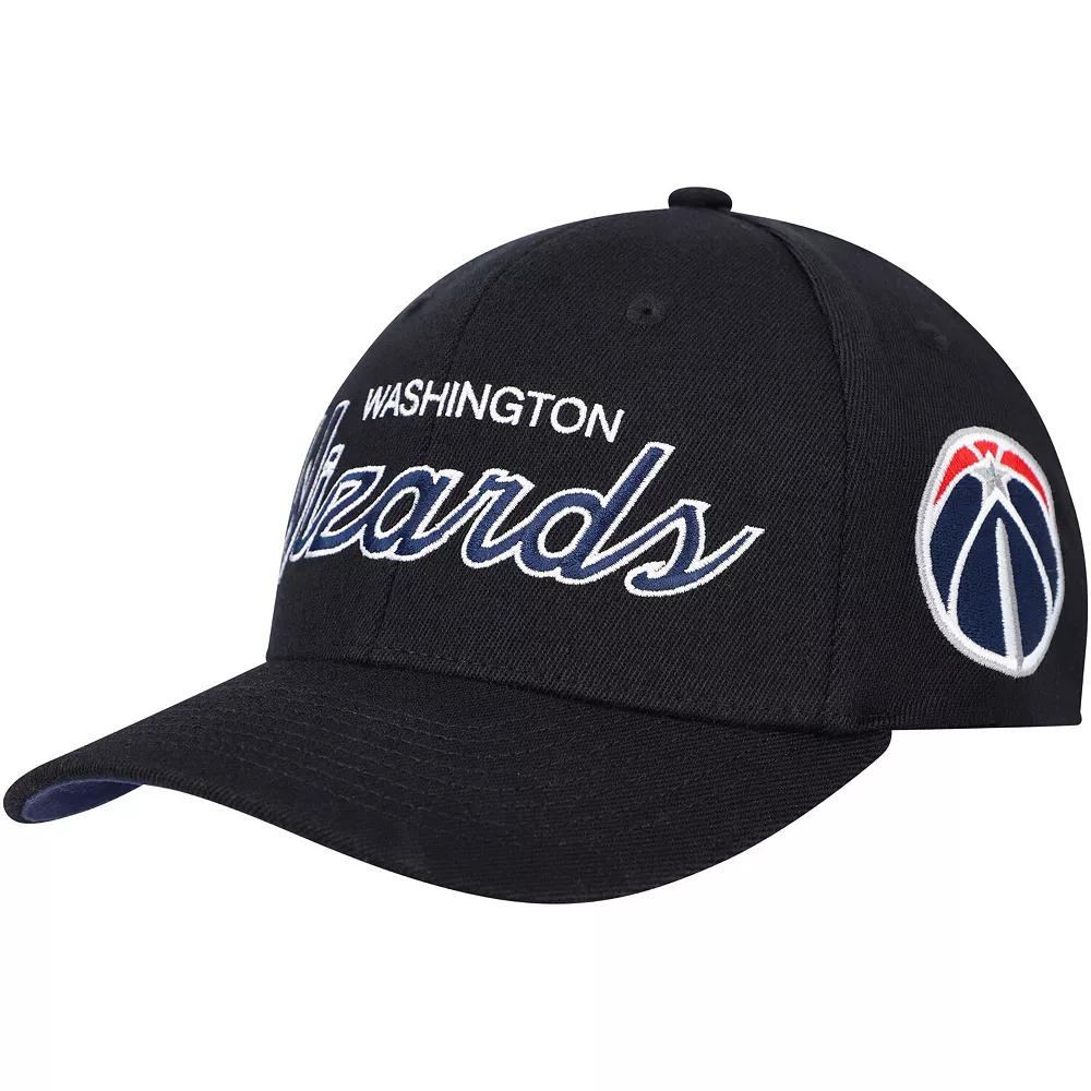 Men's Mitchell & Ness Black Washington Wizards MVP Team Script 2.0 Stretch Snapback Hat, Wiz Black Product Image