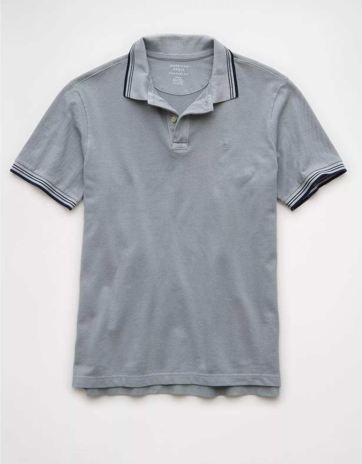 AE Stretch Pique Tipped Polo Shirt Product Image