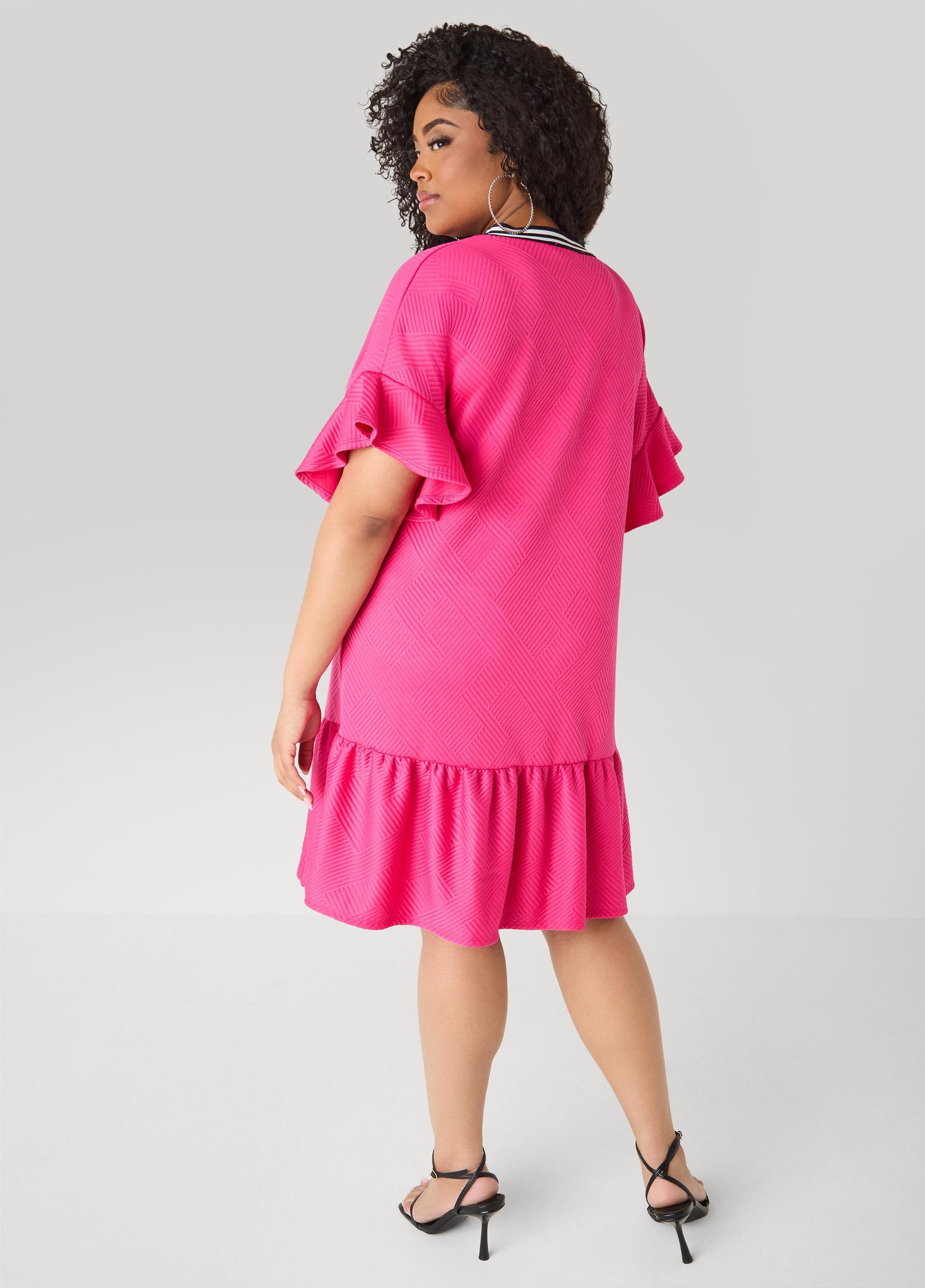 Ruffled Textured Babydoll Dress Product Image