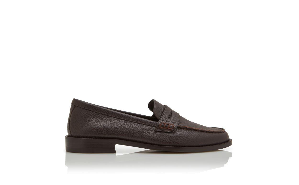 PERRY Dark Brown Calf Leather Penny Loafers Product Image