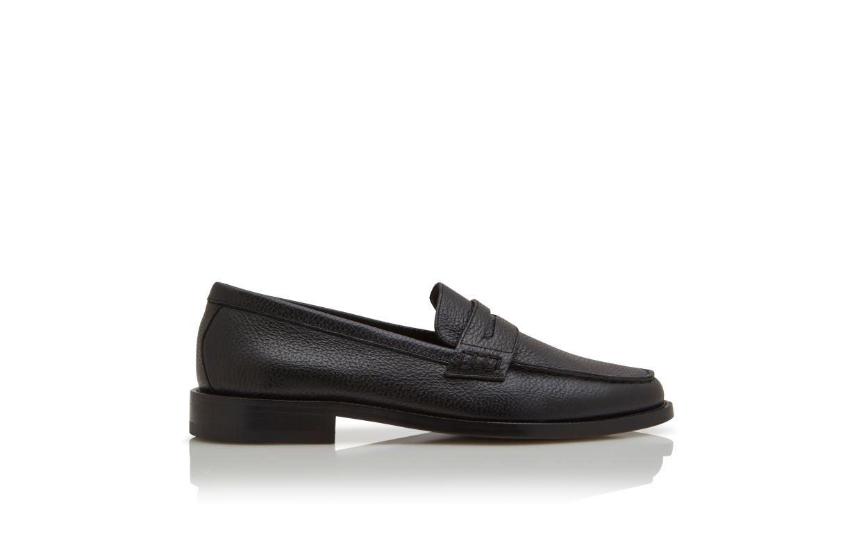 PERRY Black Calf Leather Penny Loafers Product Image