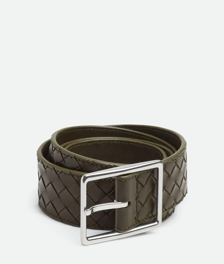 Men's Intrecciato Piccolo Belt in Kaki Product Image