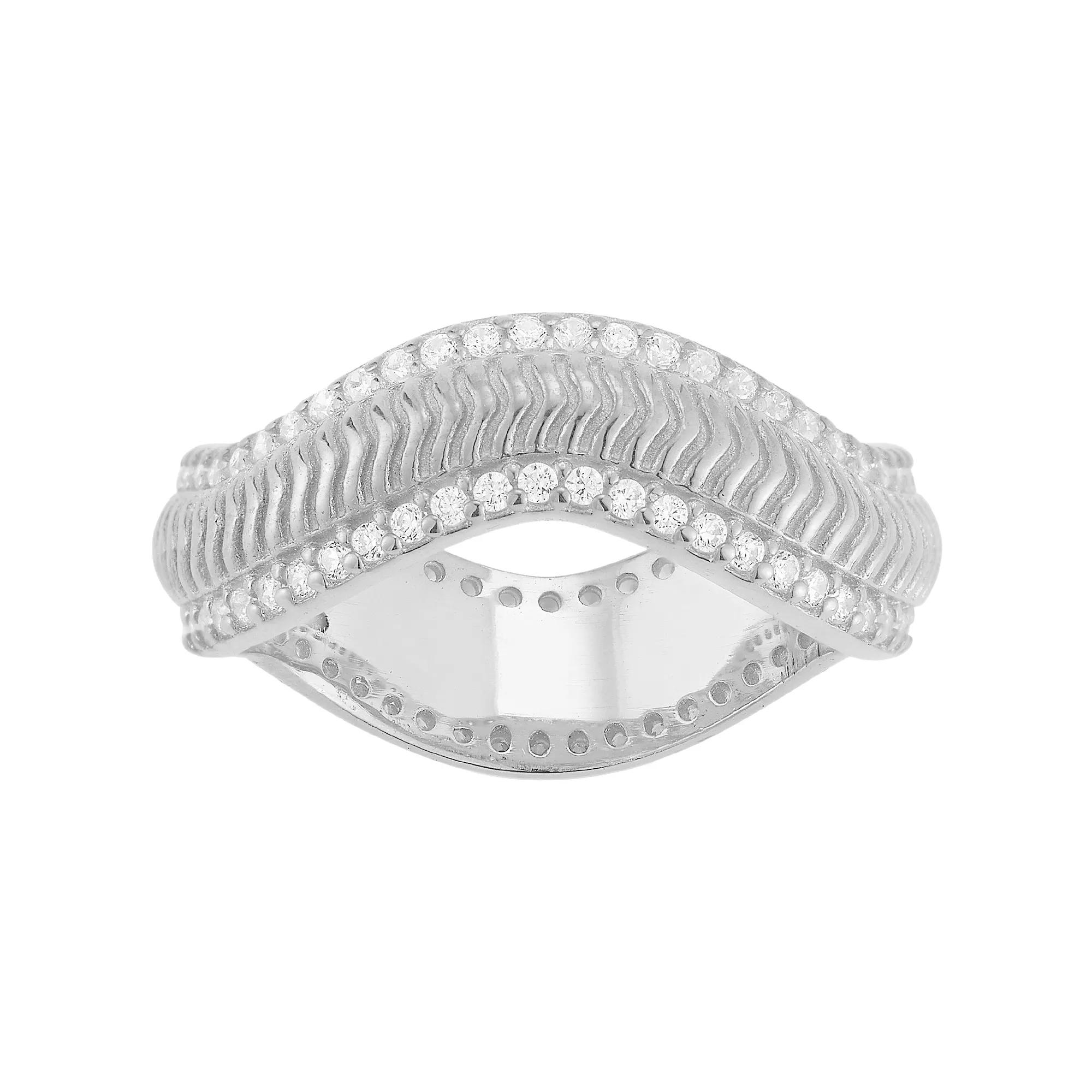 Sunkissed Sterling Cubic Zirconia Curved Ring, Women's,  Product Image