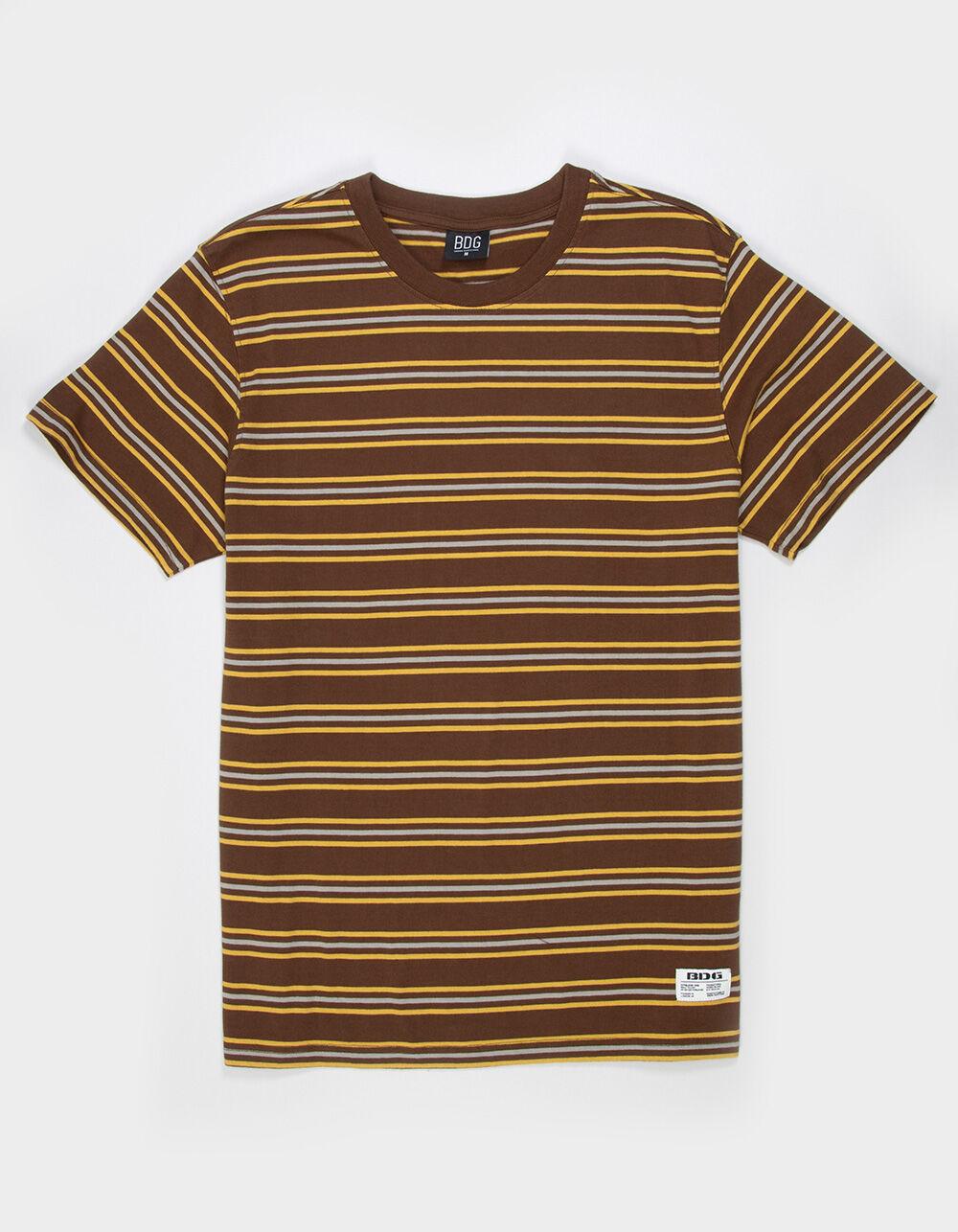 BDG Urban Outfitters Multi Stripe Mens Tee - BROWN Product Image