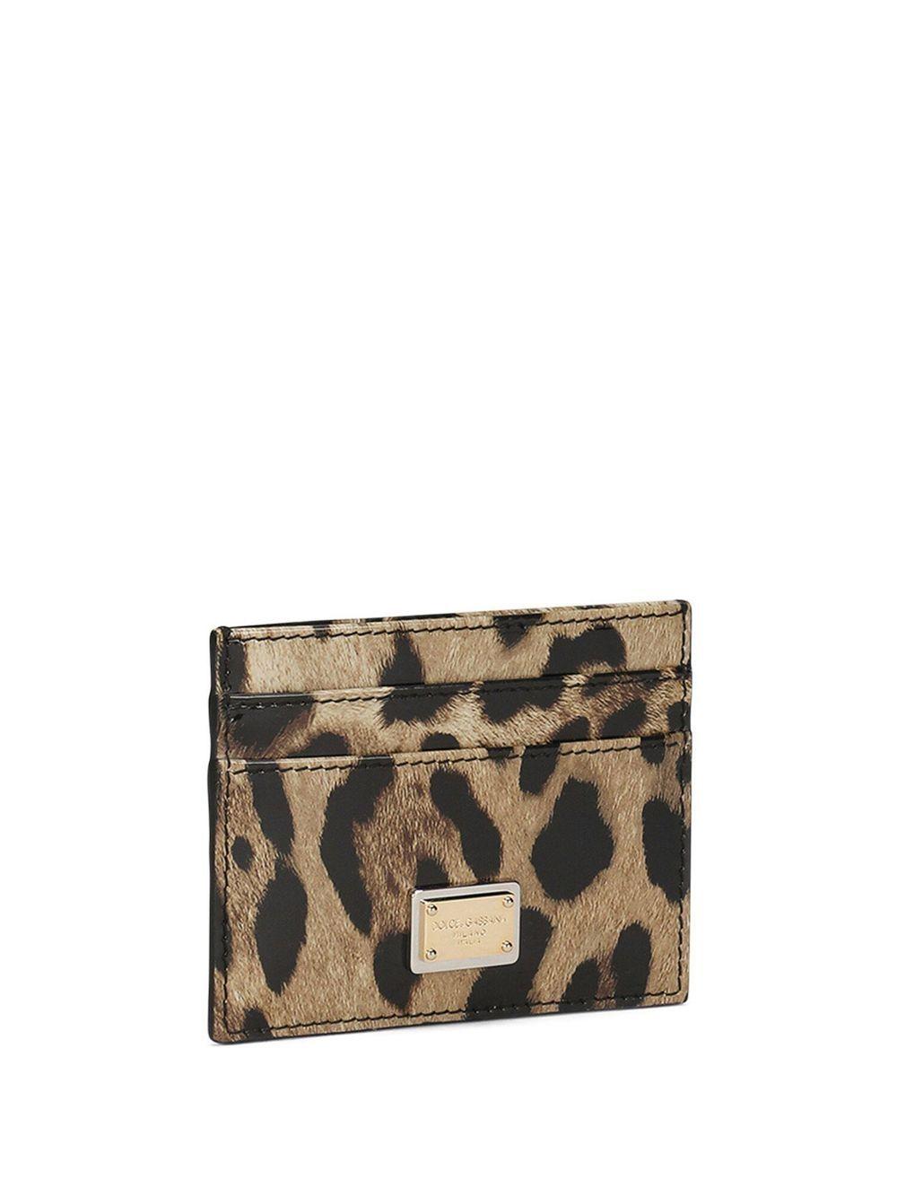 leopard-print leather card holder Product Image