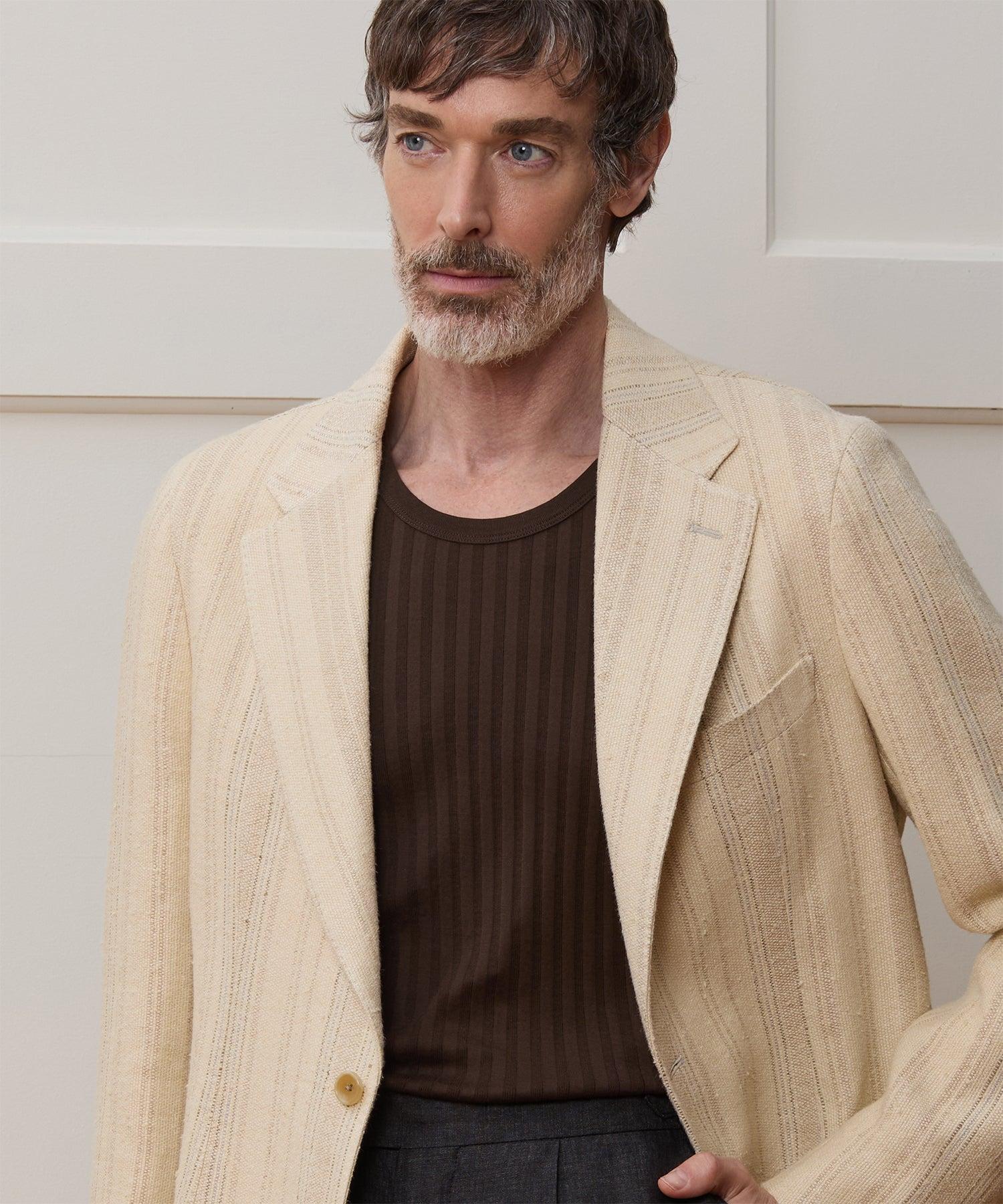 Italian Linen Silk Double Stripe Sport Coat Product Image