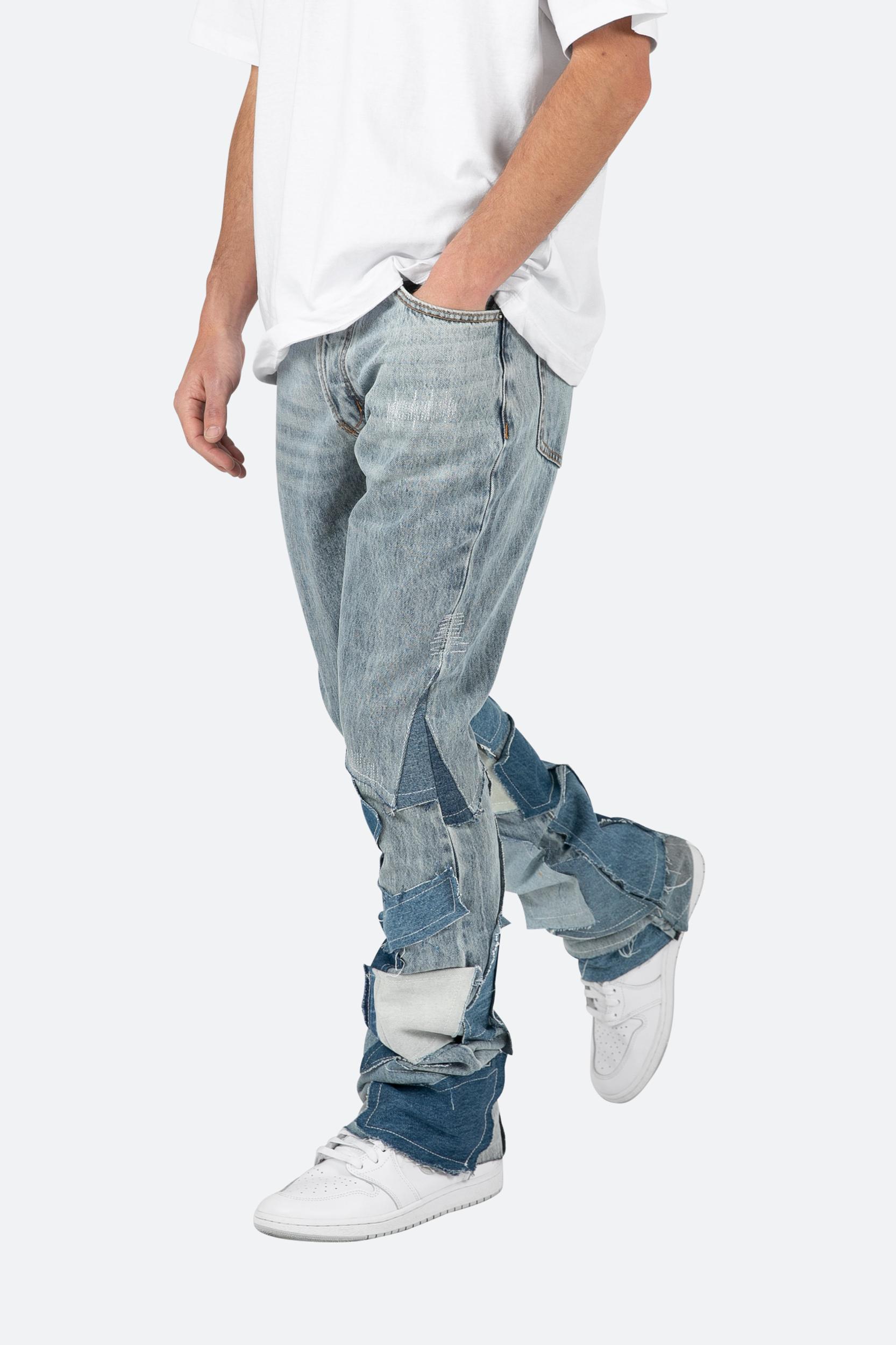 B424 Patch Flare Denim - Blue Male Product Image