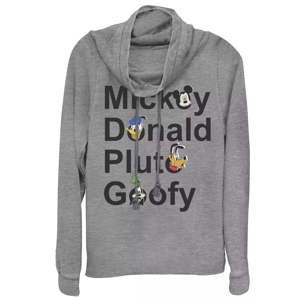 Disney's Mickey & Friends Stack Juniors' Cowlneck Graphic Lightweight Long Sleeve, Girl's,  Product Image