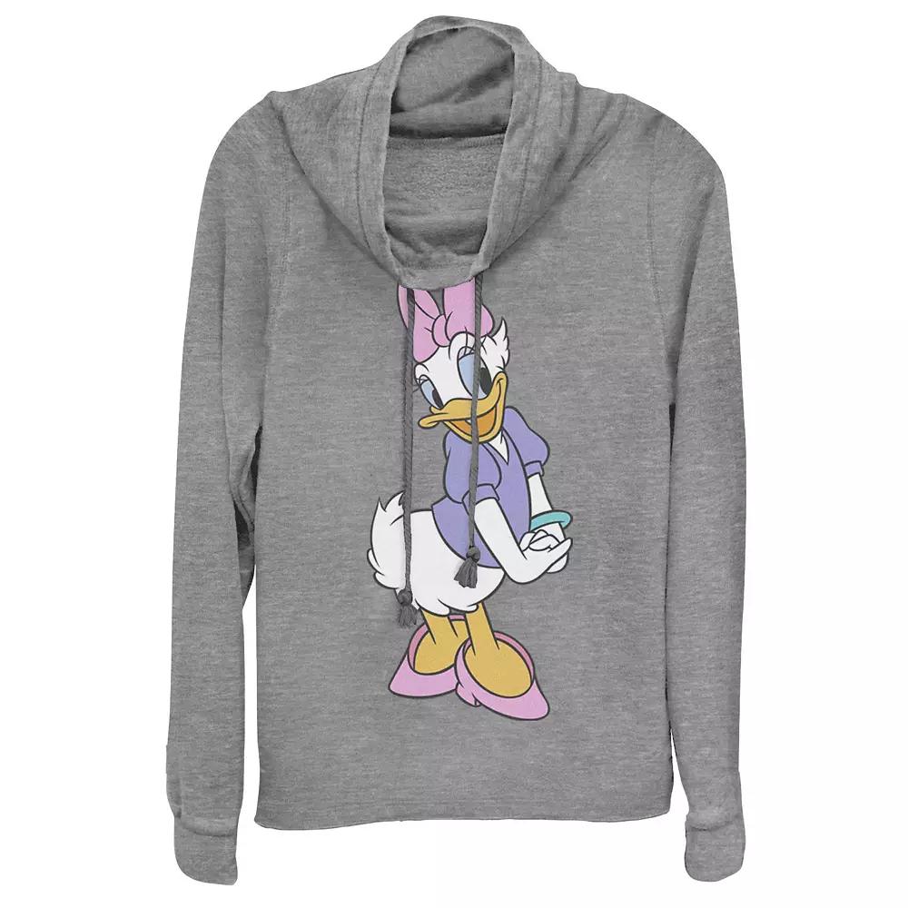 Disney Daisy Duck Juniors' Traditional Cowlneck Graphic Lightweight Long Sleeve, Girl's,  Product Image