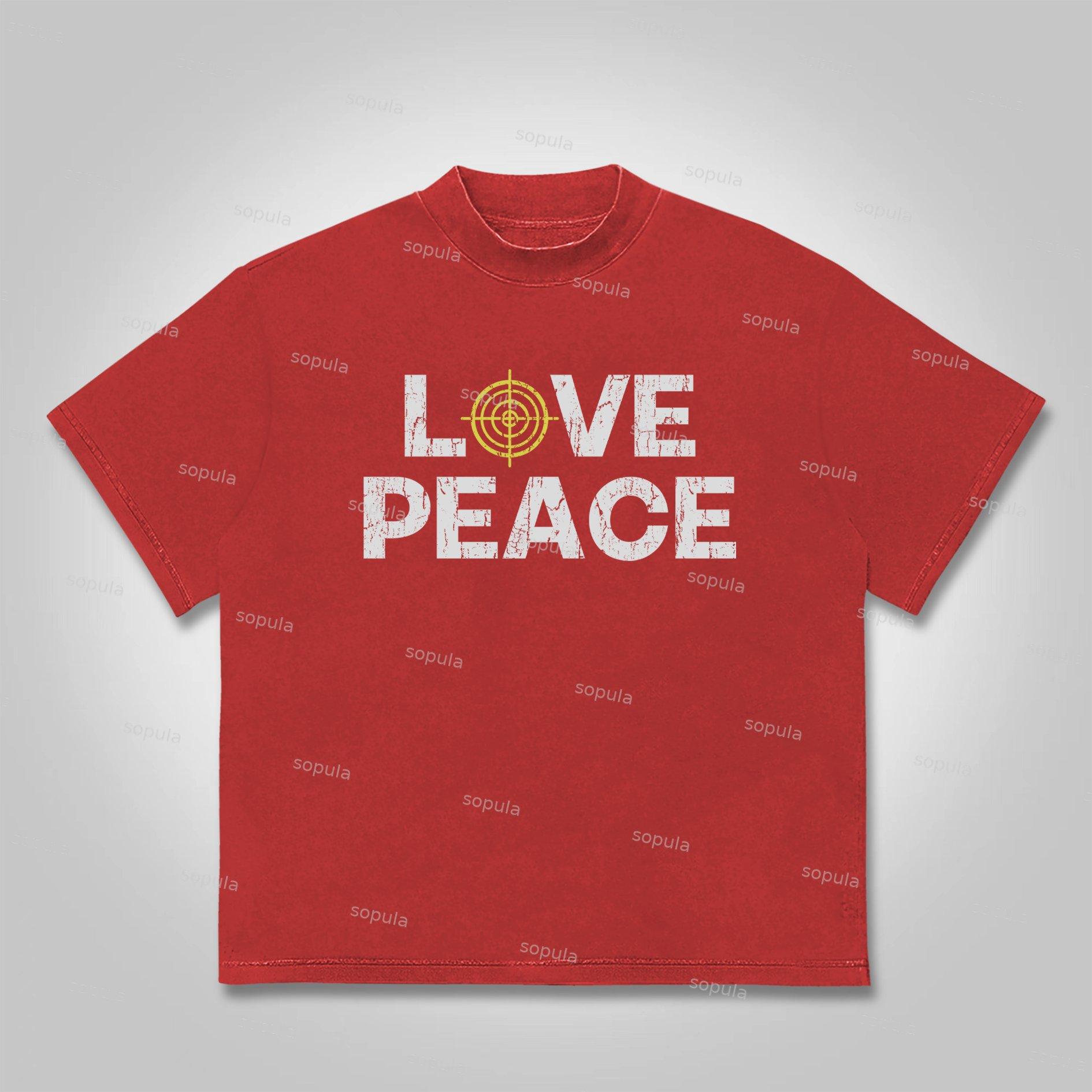 Sopula Love Peace Retro Deconstructed Gun Graphic Cotton T-shirt Product Image
