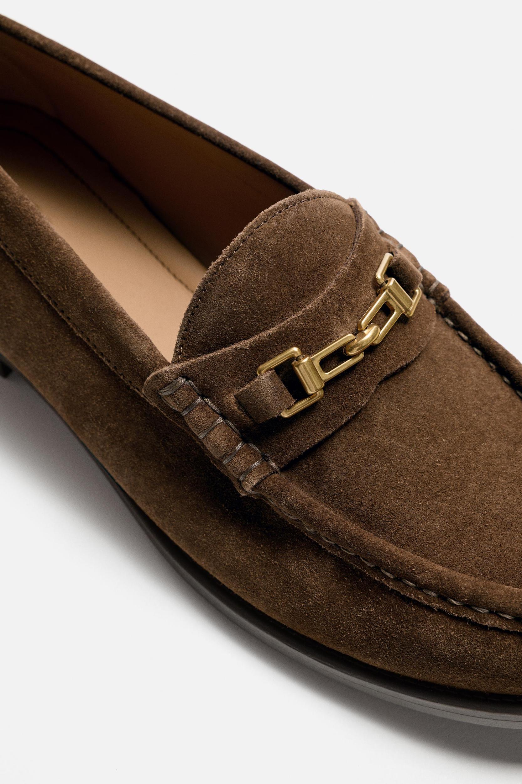 LEATHER LOAFERS WITH APPLIQUÉ Product Image