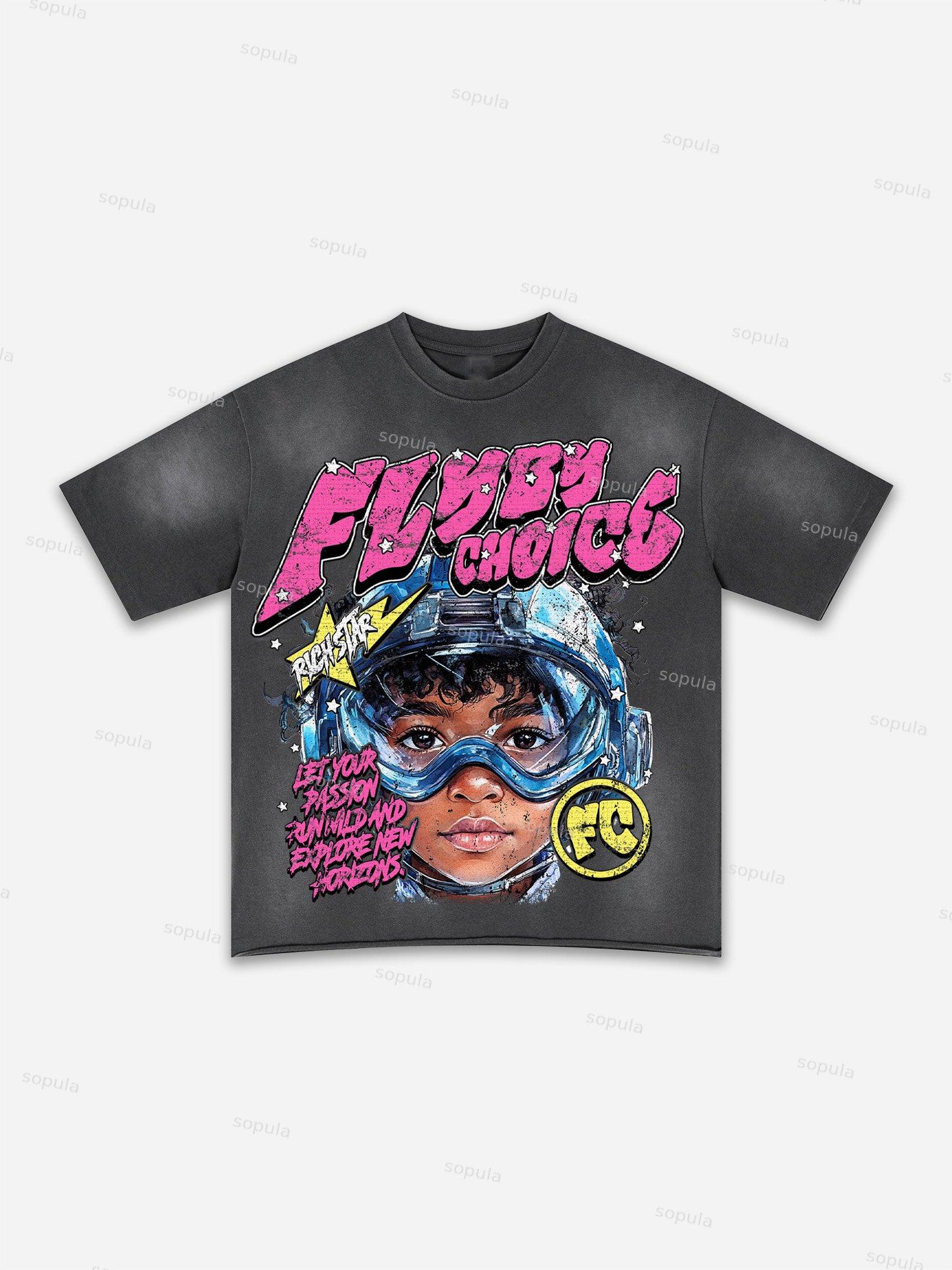 Fly By Choice Graphic Washed T-shirt Product Image