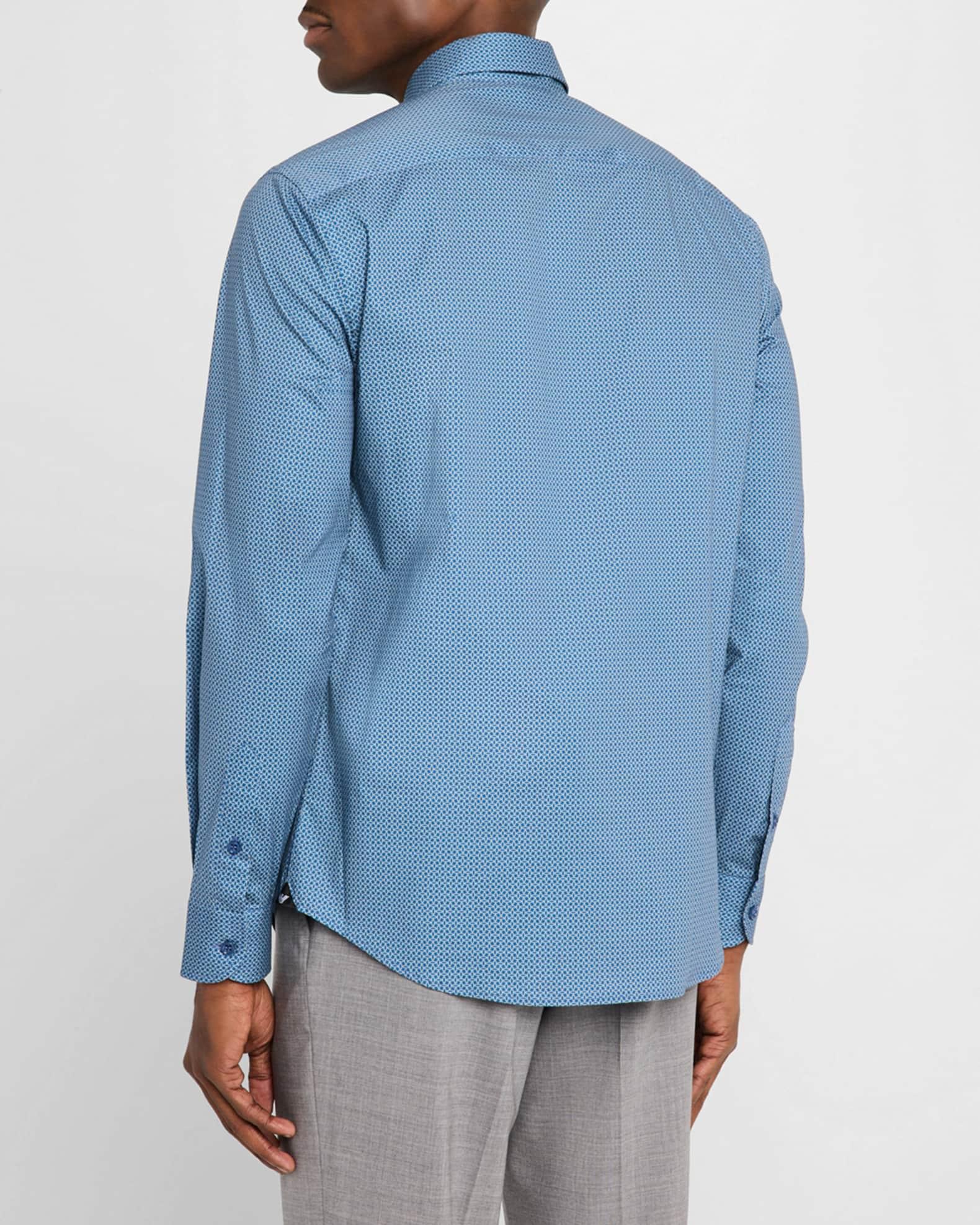 Men's Stretch Poplin Geometric Sport Shirt Product Image
