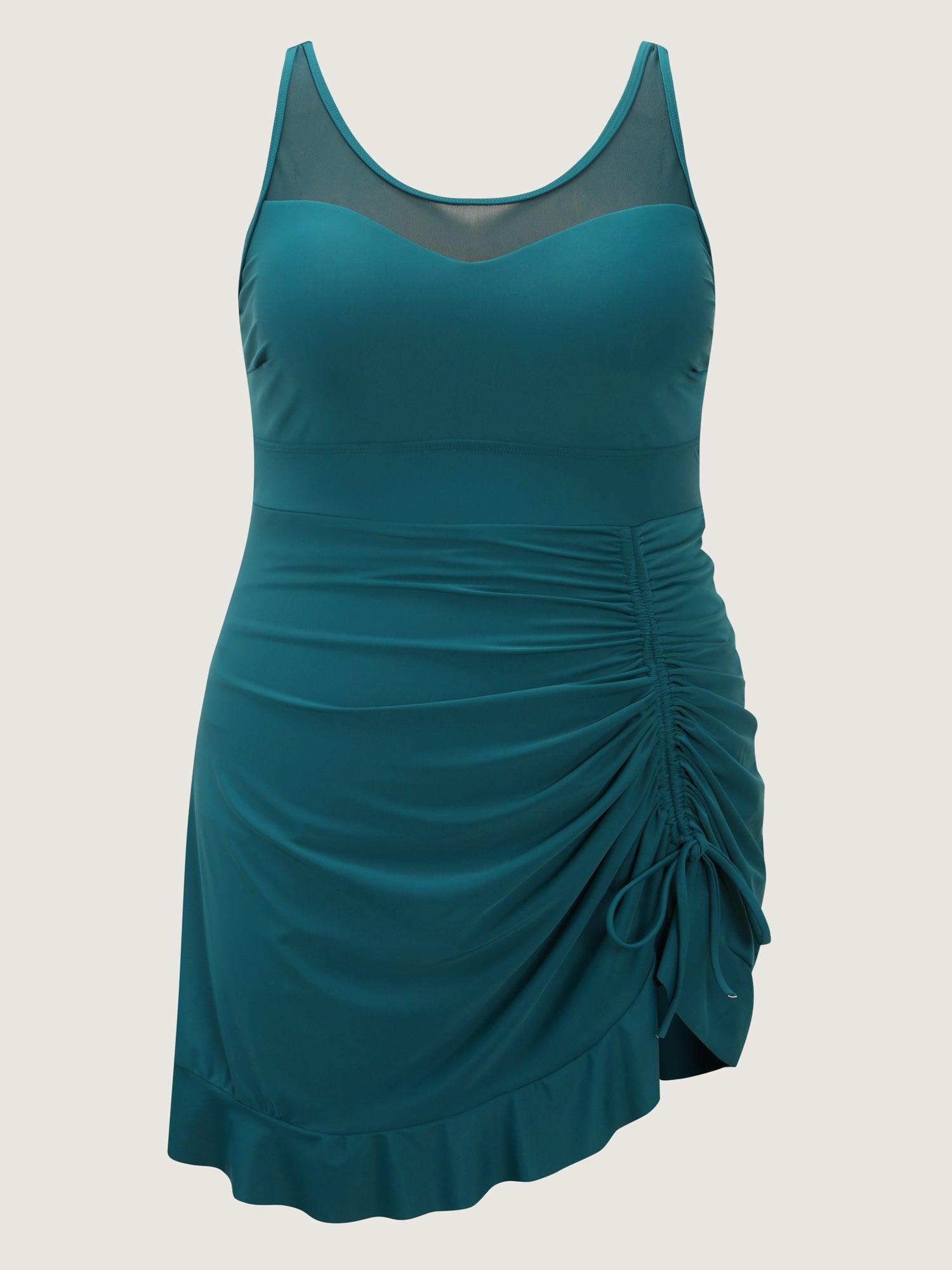 Channel Drawstring Ruffled Swim Dress Female Product Image