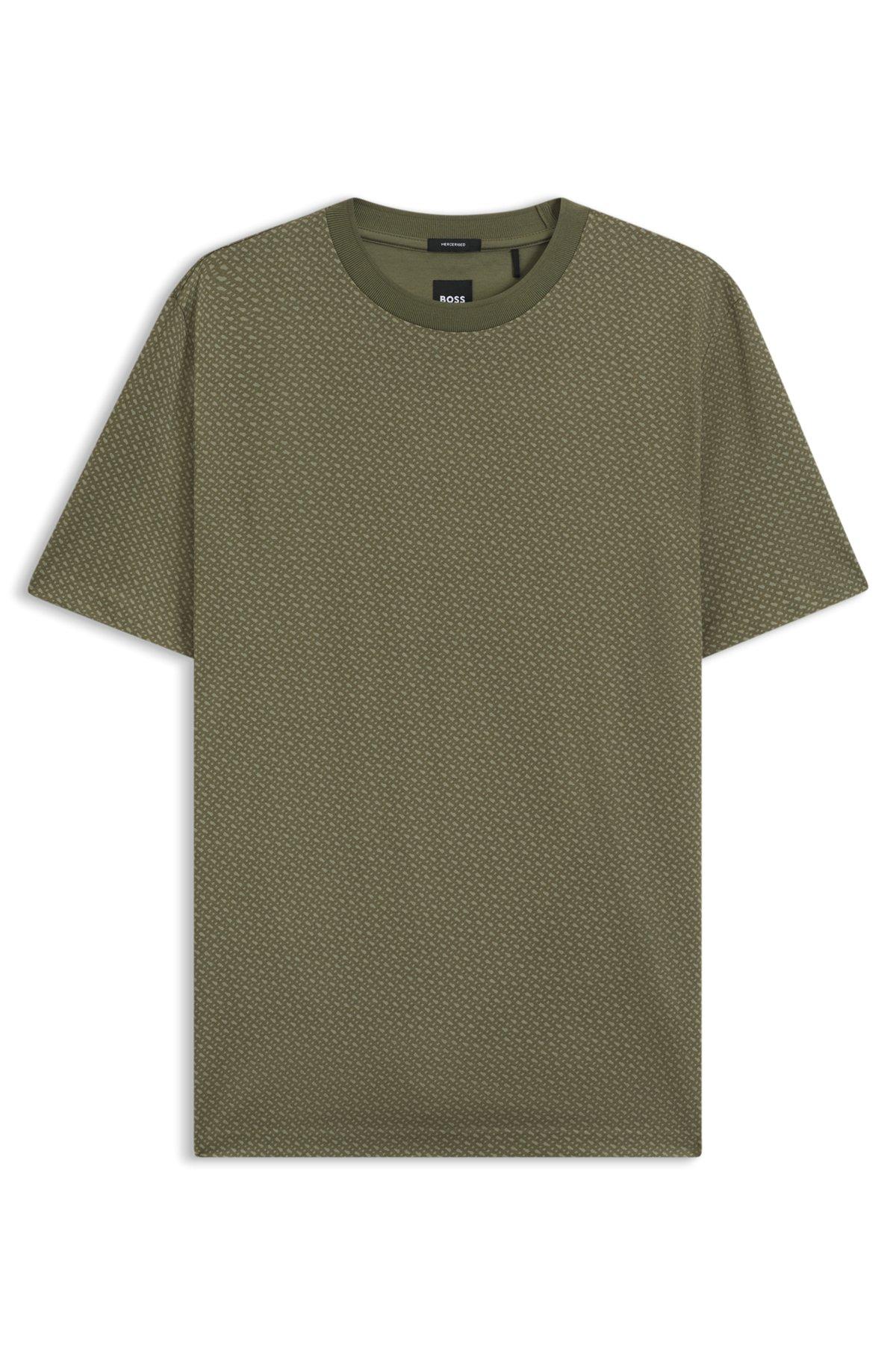 Mercerized-cotton T-shirt with two-tone monograms Product Image
