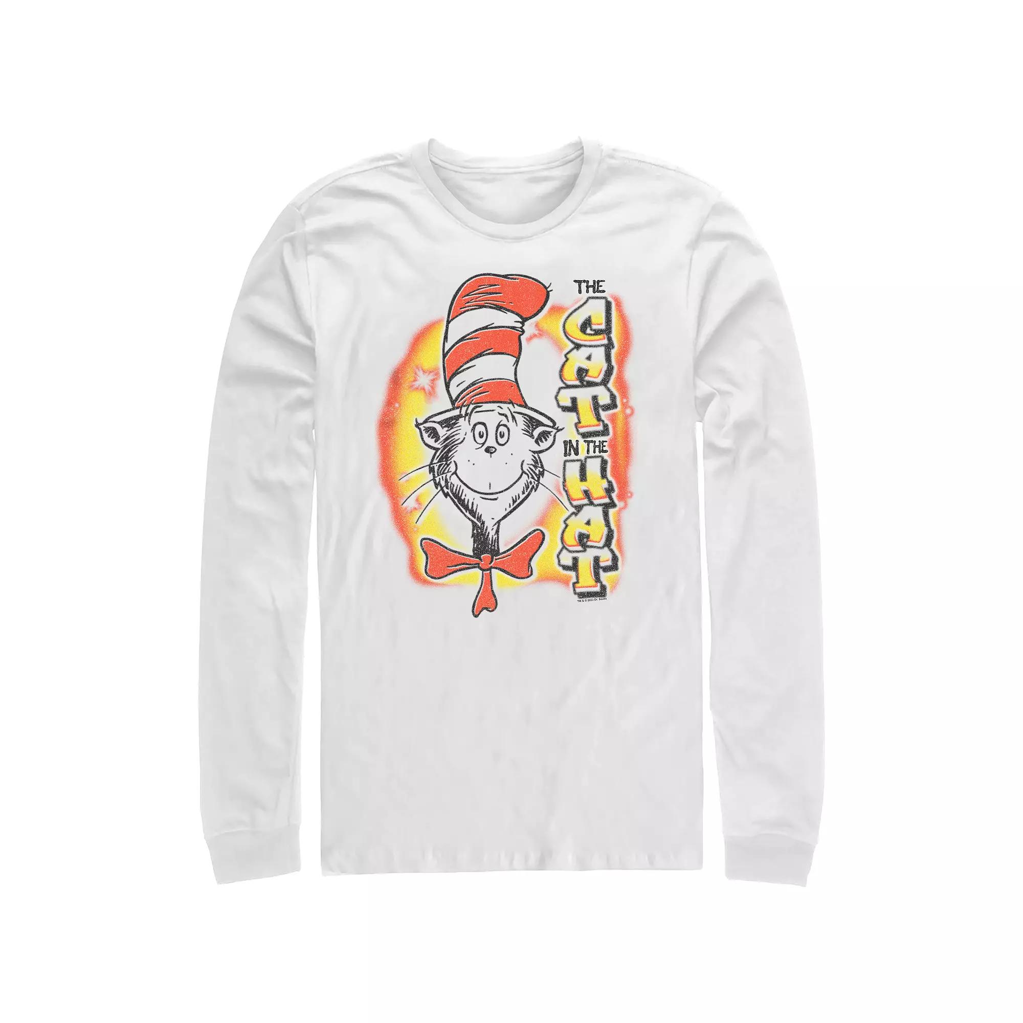 Mens Dr. Seuss The Cat In The Hat Airbrush Long Sleeve Graphic Tee Product Image