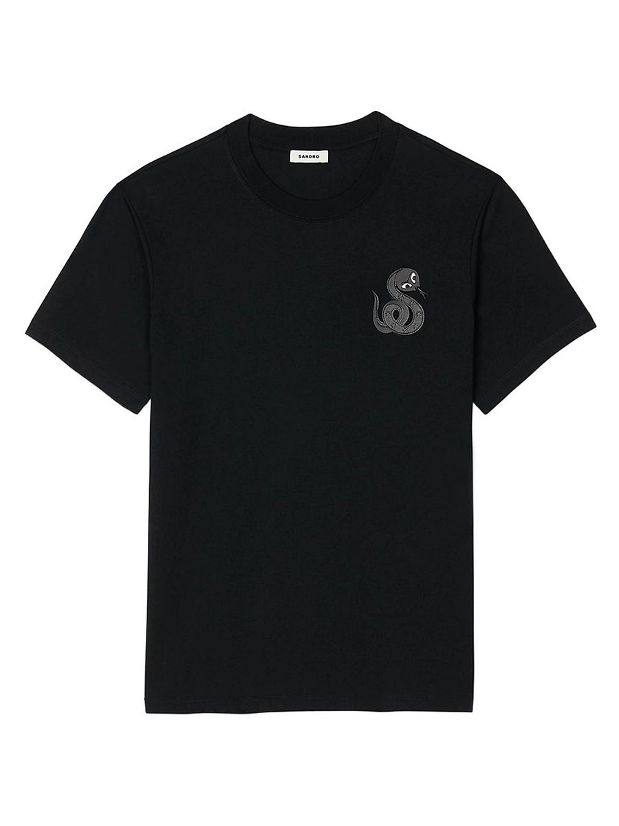 Mens T-Shirt with Snake Detail Product Image