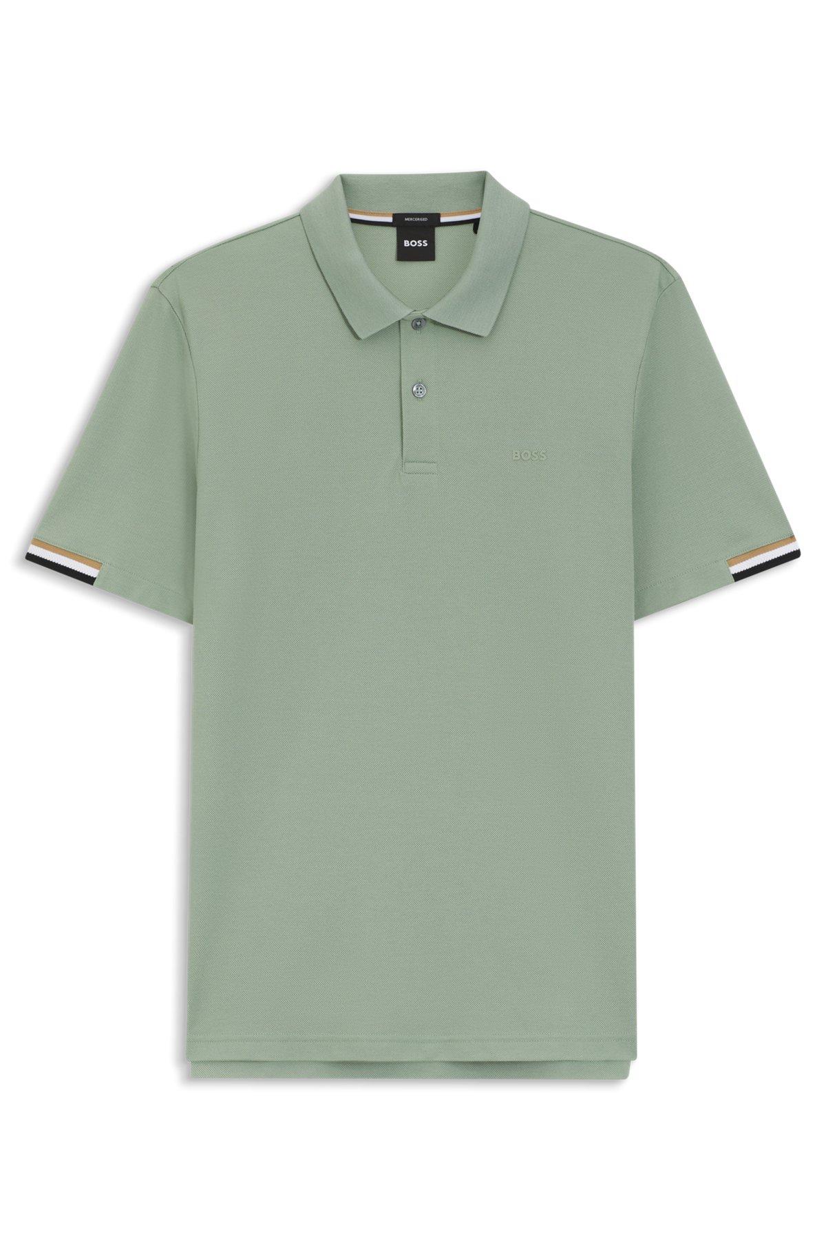 Rubberised-logo polo shirt in mercerised cotton Product Image