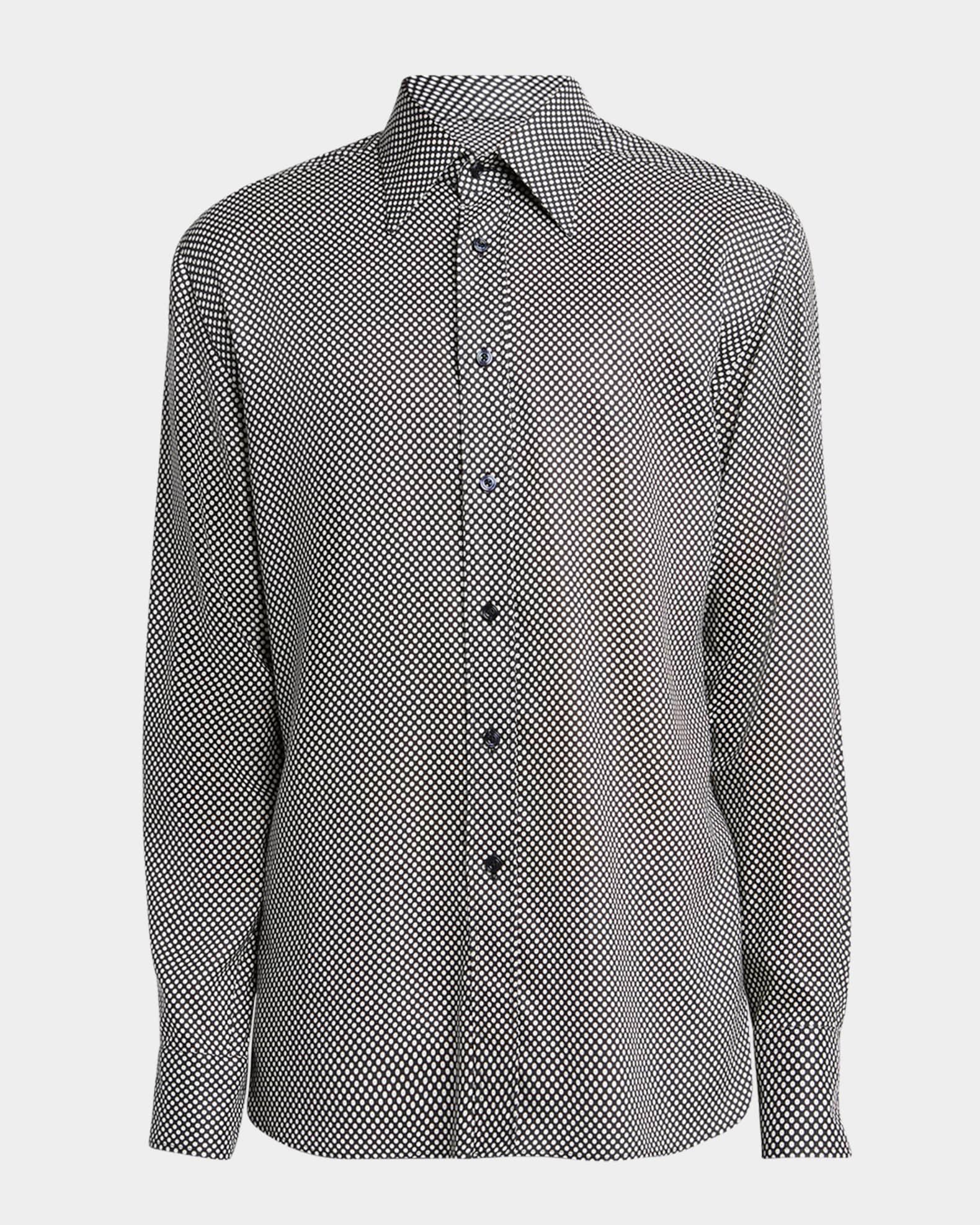 Men's Lyocell Graphic Polka Dot Dress Shirt Product Image