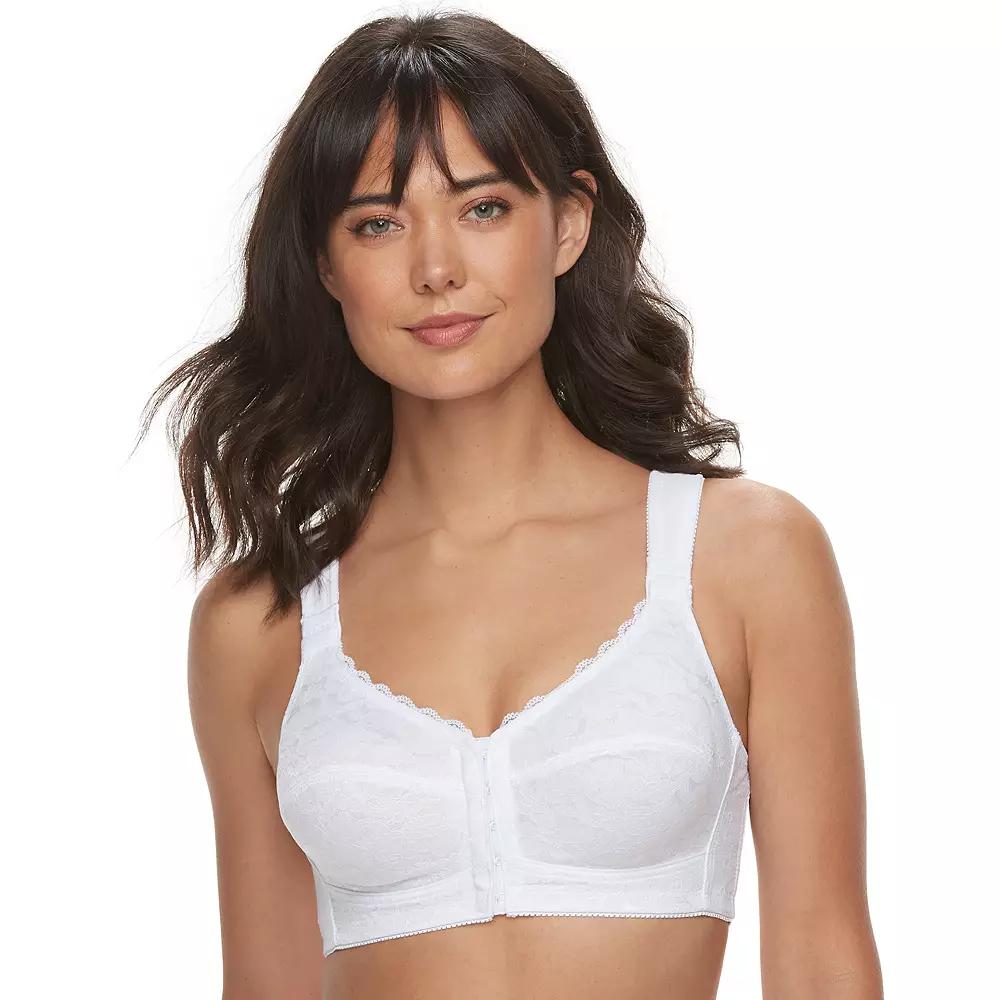 Lunaire Full Figure Front-Close Wireless Posture Bra 1628L, Women's, Size: 44 C, White Product Image
