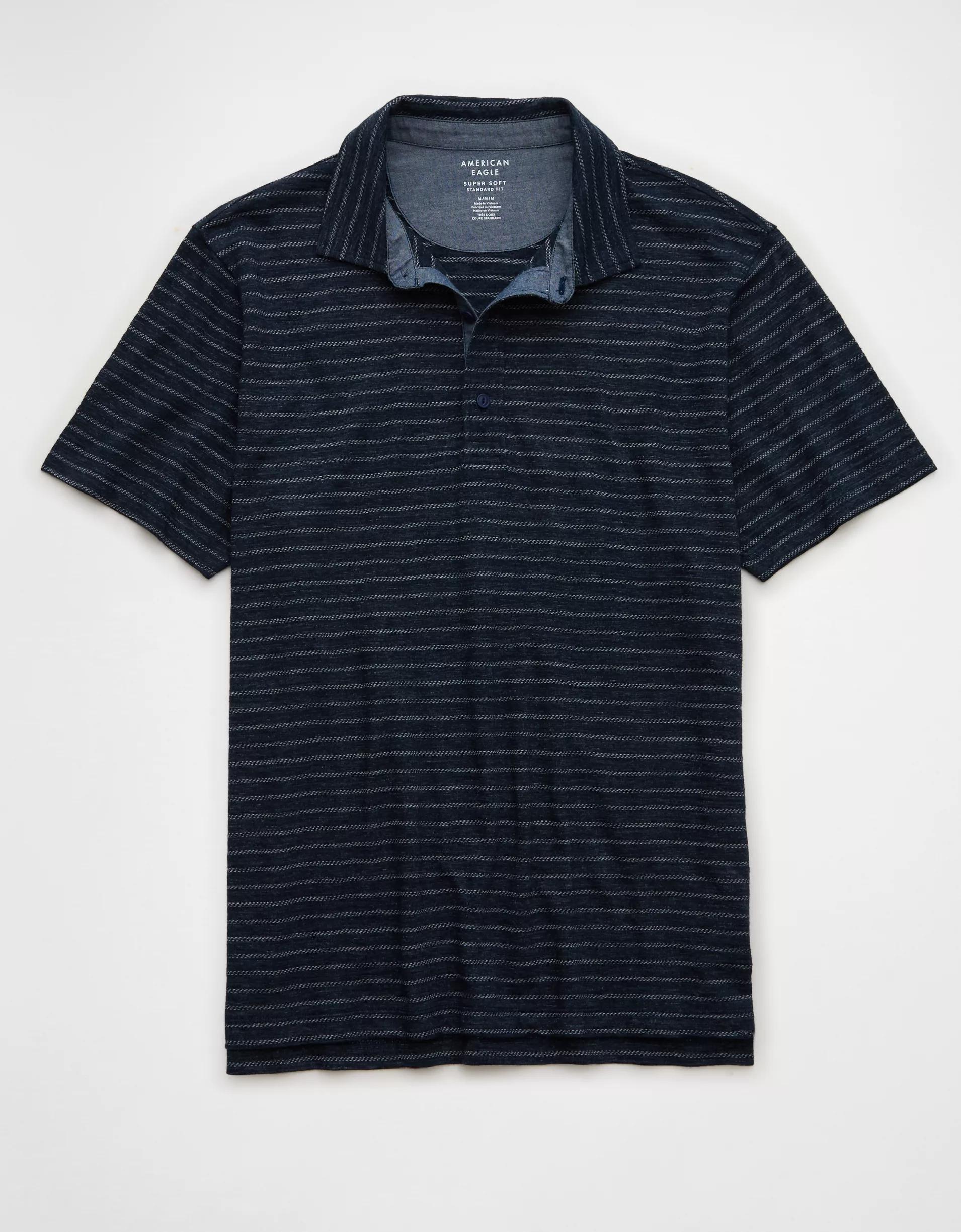 AE Jersey Striped Polo Shirt Product Image